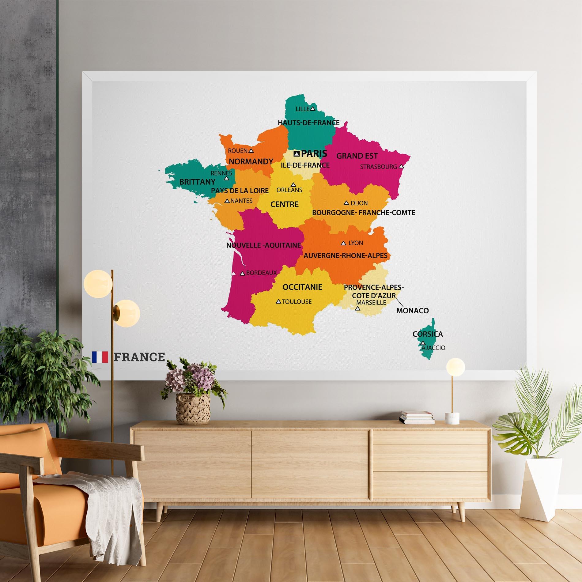 Leinwandbild France Color Map mockup 9