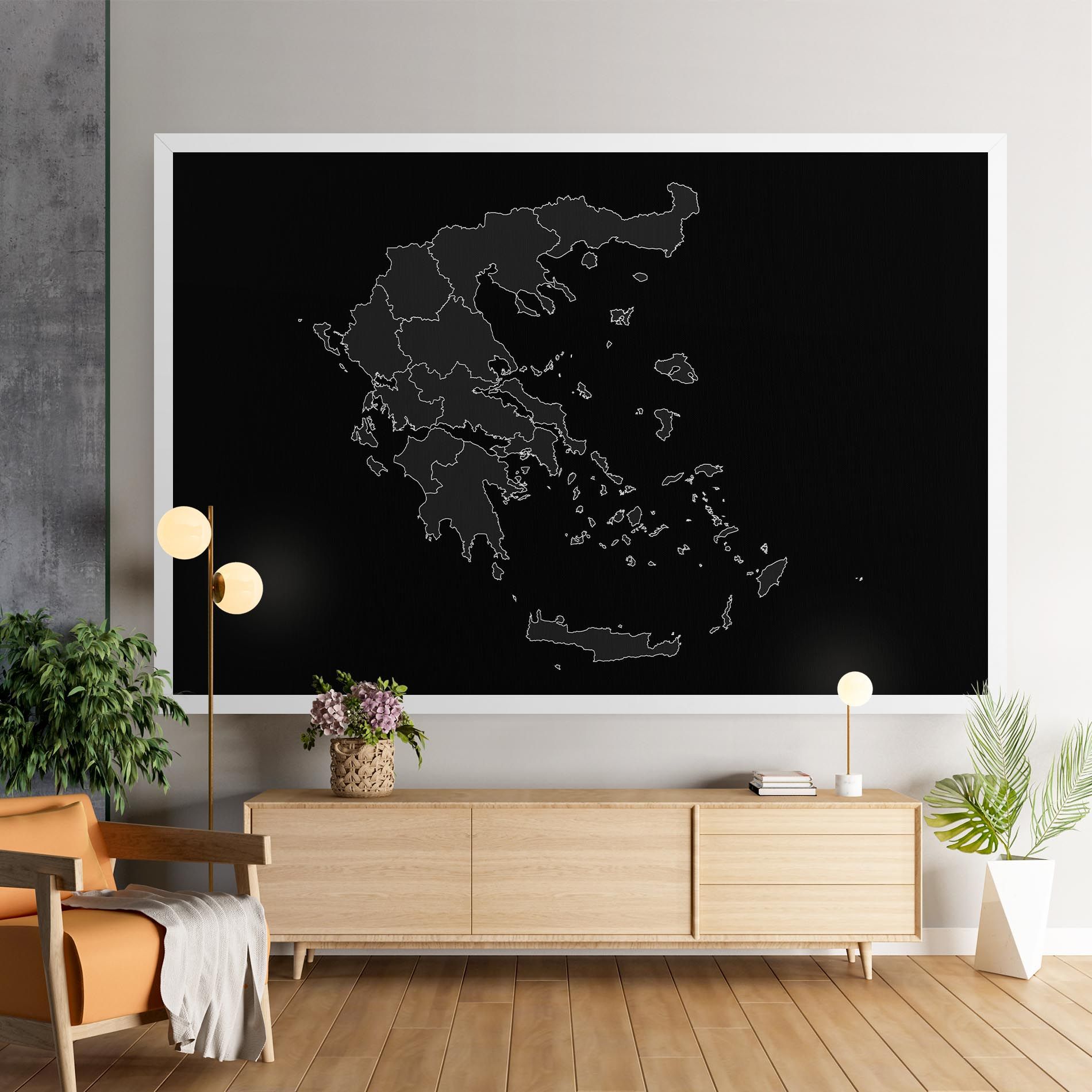 Greece Grey Map mockup 9