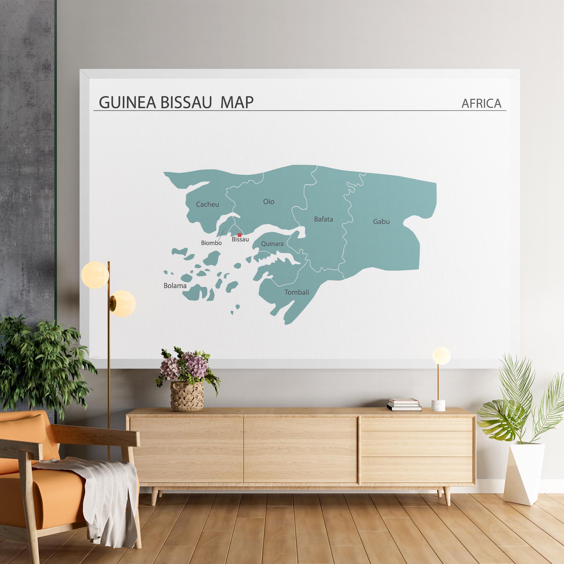 Leinwandbild Guinea Bissau Map mockup 9
