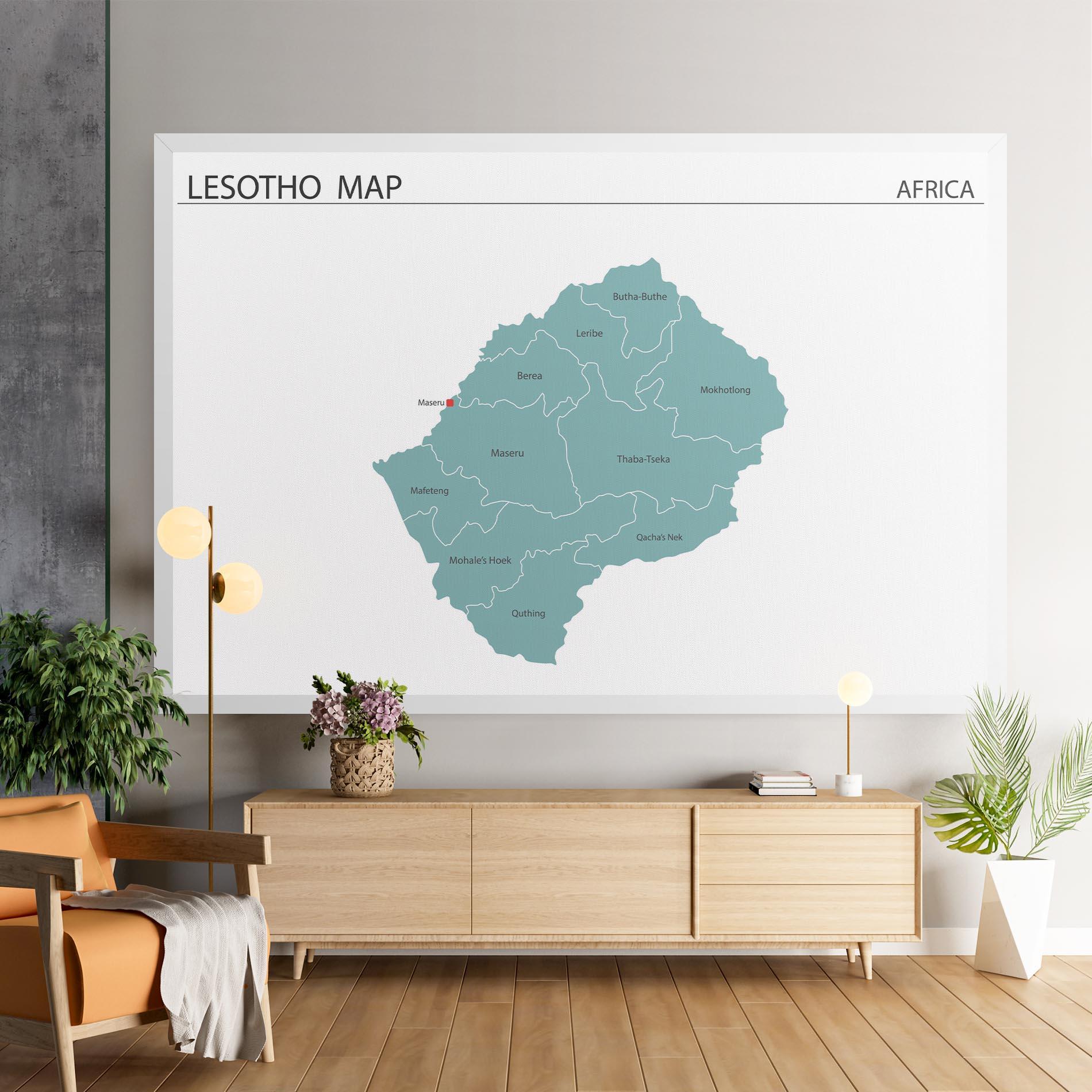 Leinwandbild Lesotho Map mockup 9