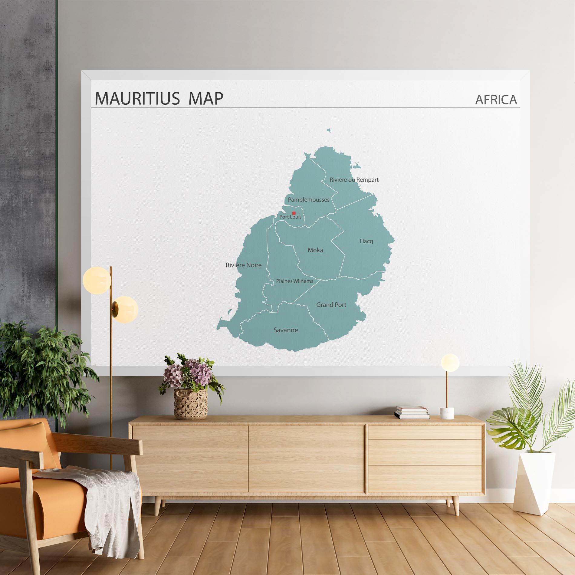 Leinwandbild Mauritius Map mockup 9