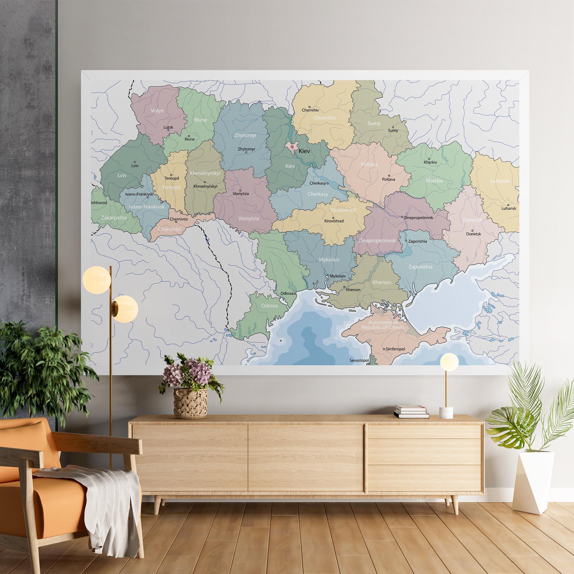 Leinwandbild Ukraine Map mockup 9