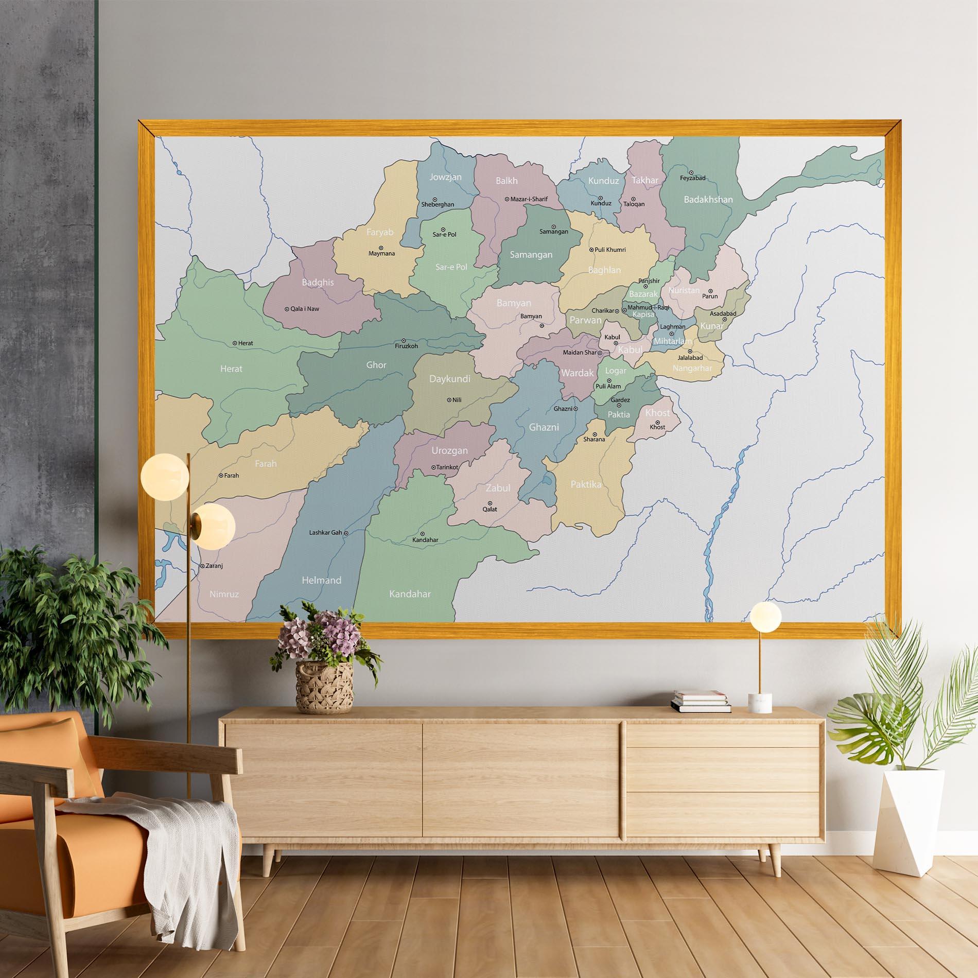 Leinwandbild Afghanistan Map mockup 9