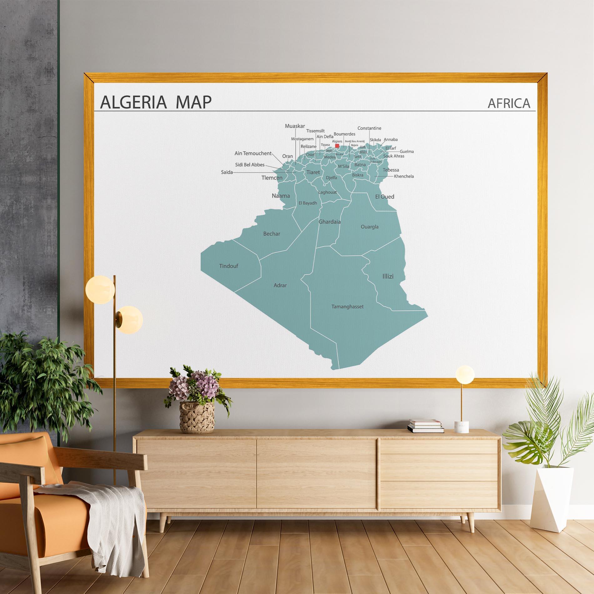 Leinwandbild Algeria Map mockup 9