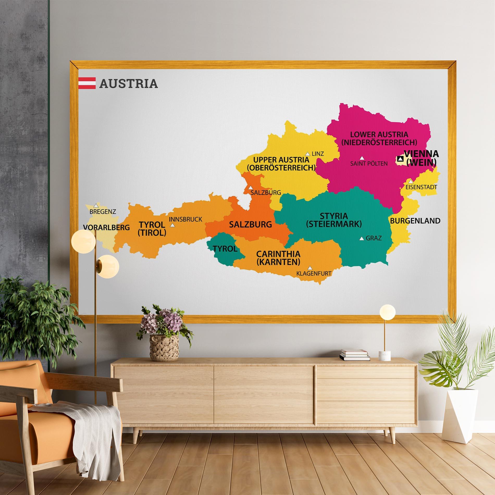 Leinwandbild Austria Color Map mockup 9