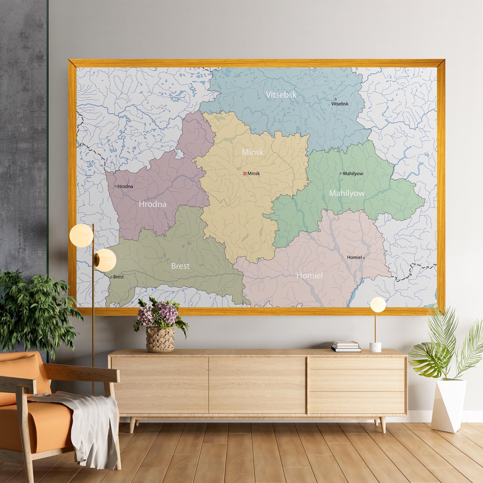Leinwandbild Belarus Map mockup 9