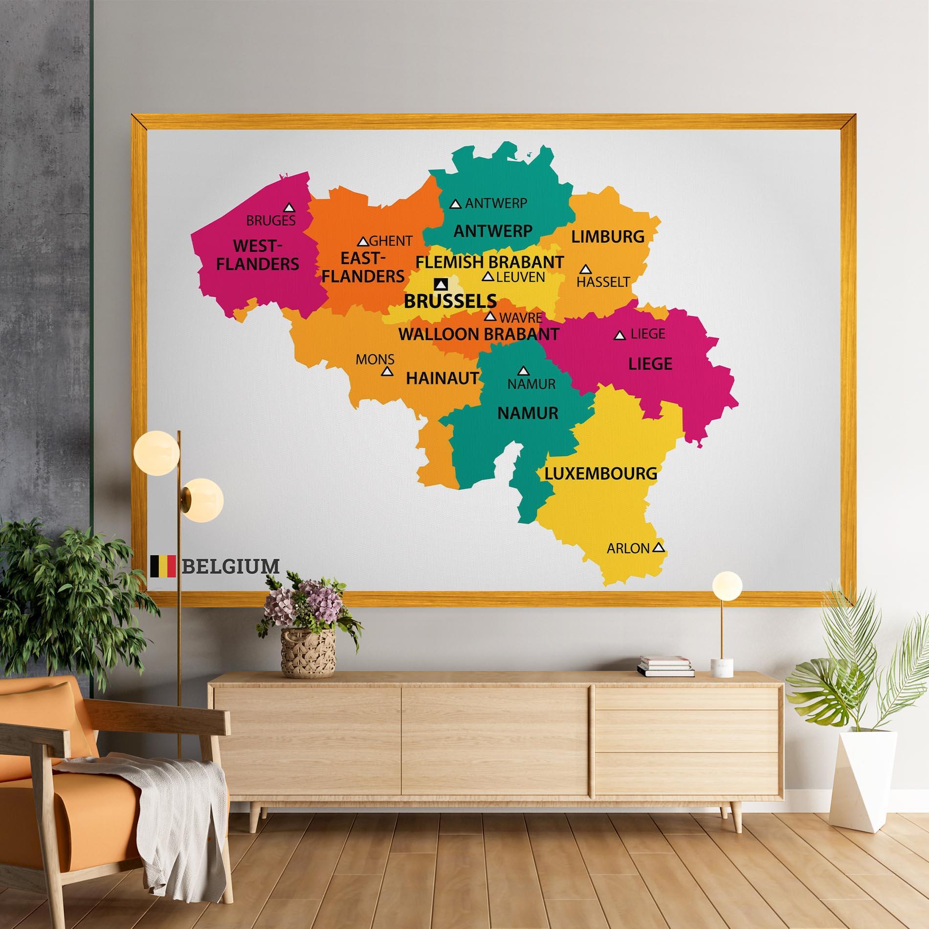 Leinwandbild Belgium Color Map mockup 9