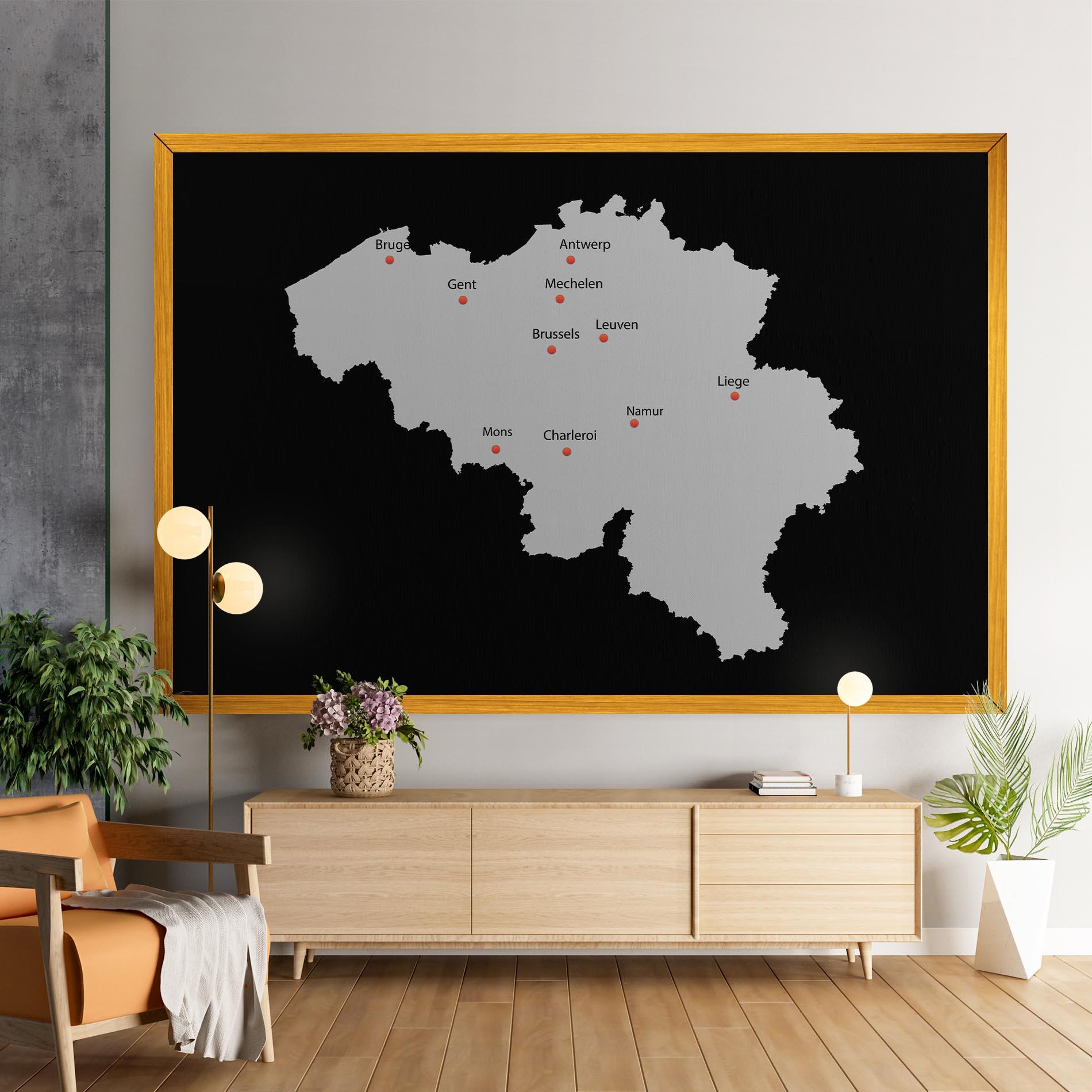 Leinwandbild Belgium Map mockup 9
