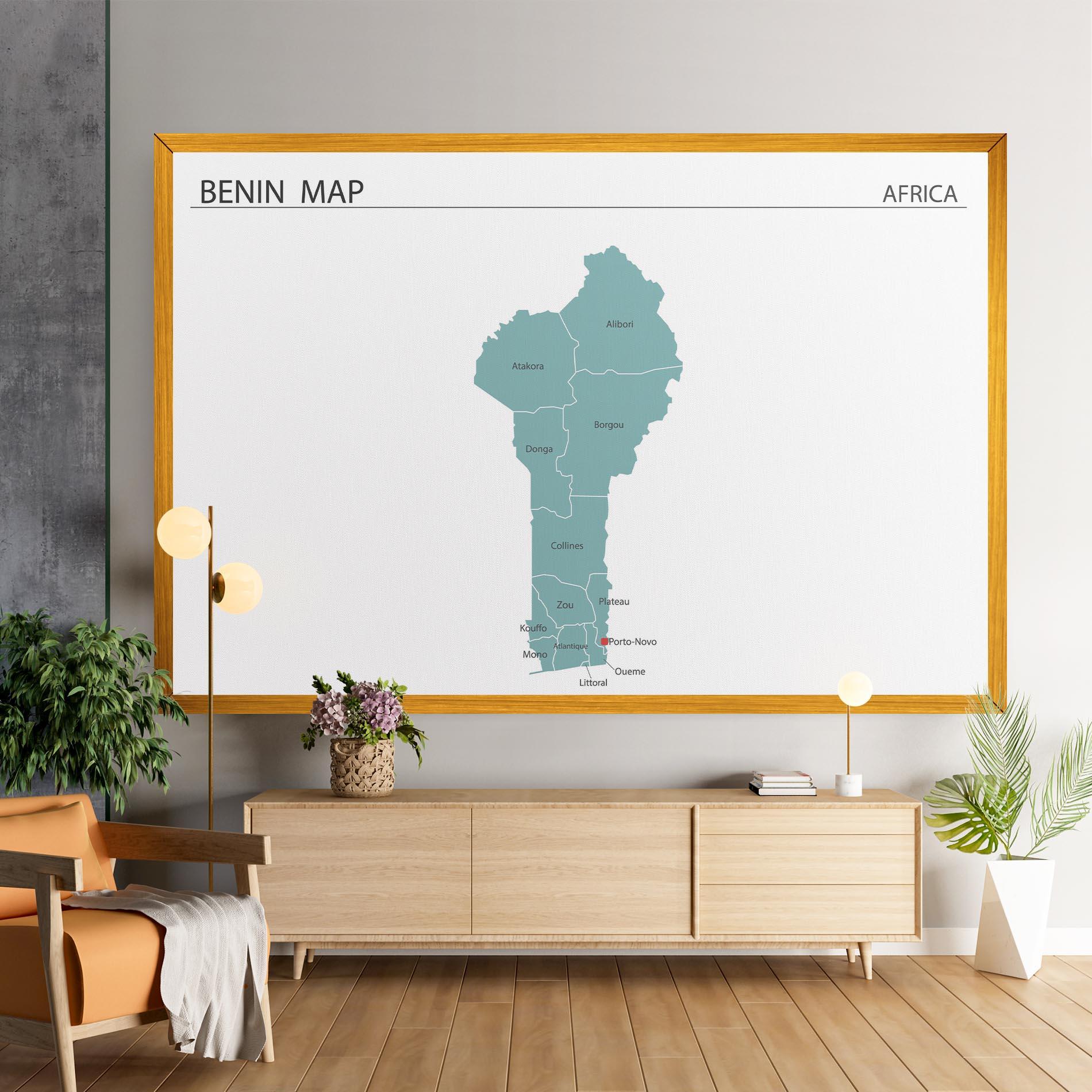 Leinwandbild Benin Map mockup 9