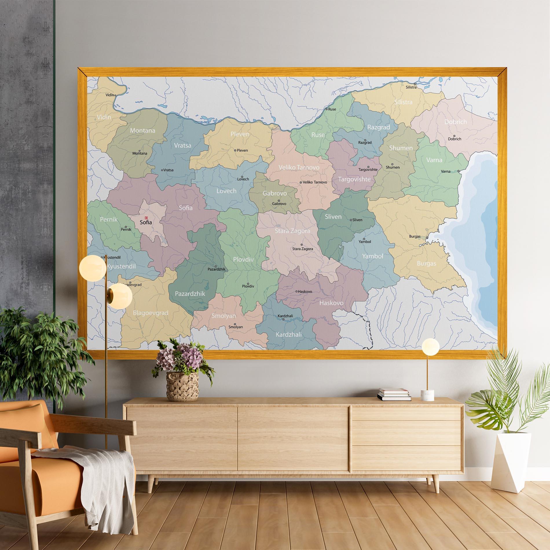Leinwandbild Bulgaria Map mockup 9