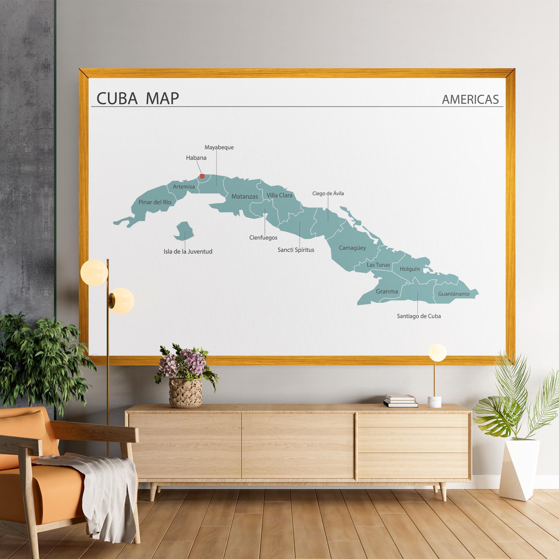 Leinwandbild Cuba Map mockup 9