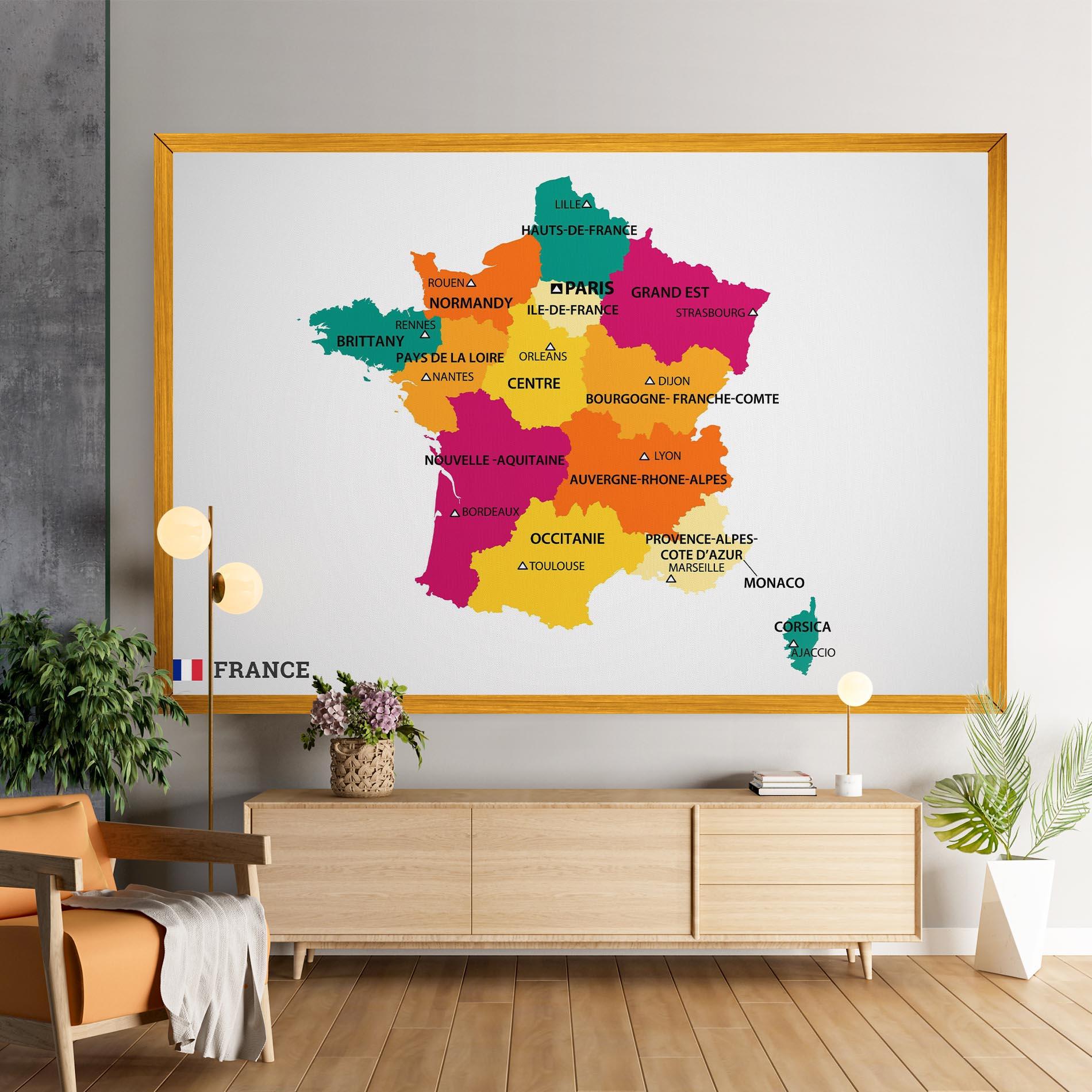 Leinwandbild France Color Map mockup 9