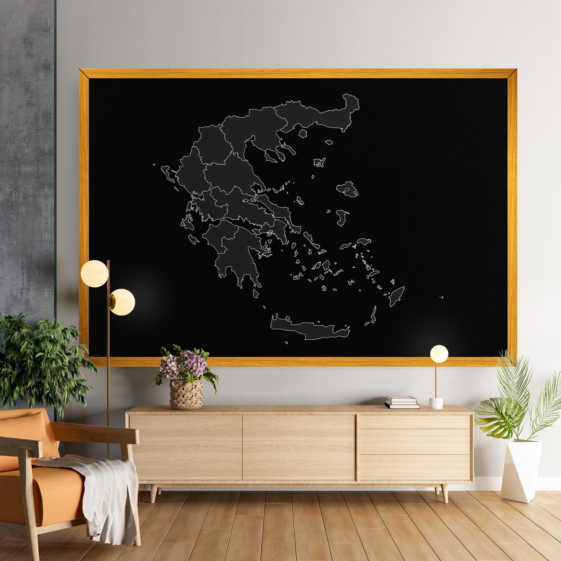 Greece Grey Map mockup 9