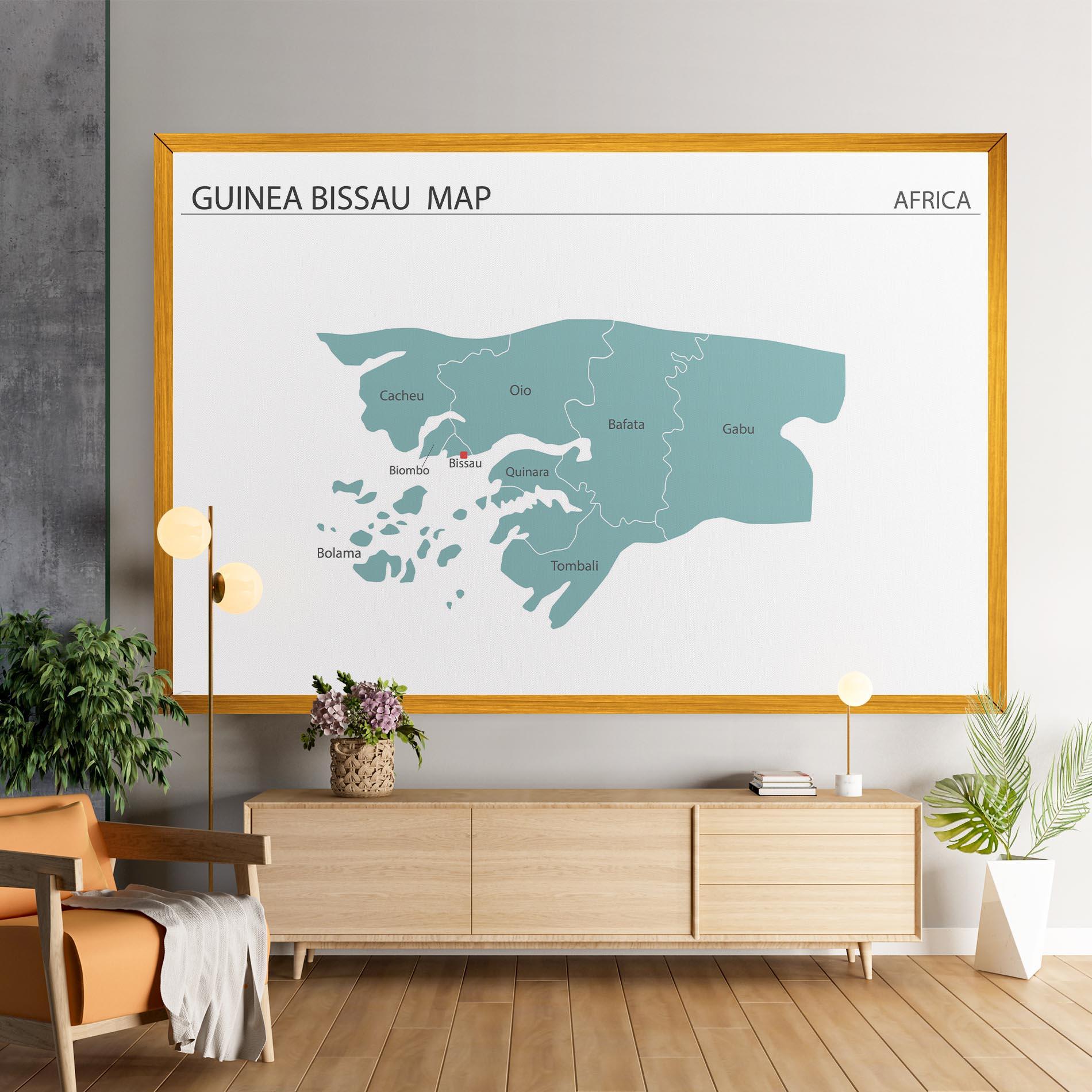 Leinwandbild Guinea Bissau Map mockup 9