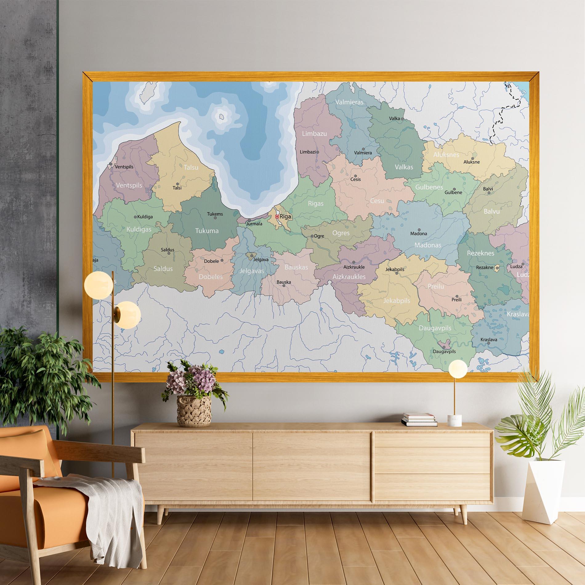 Leinwandbild Latvia Color Map mockup 9