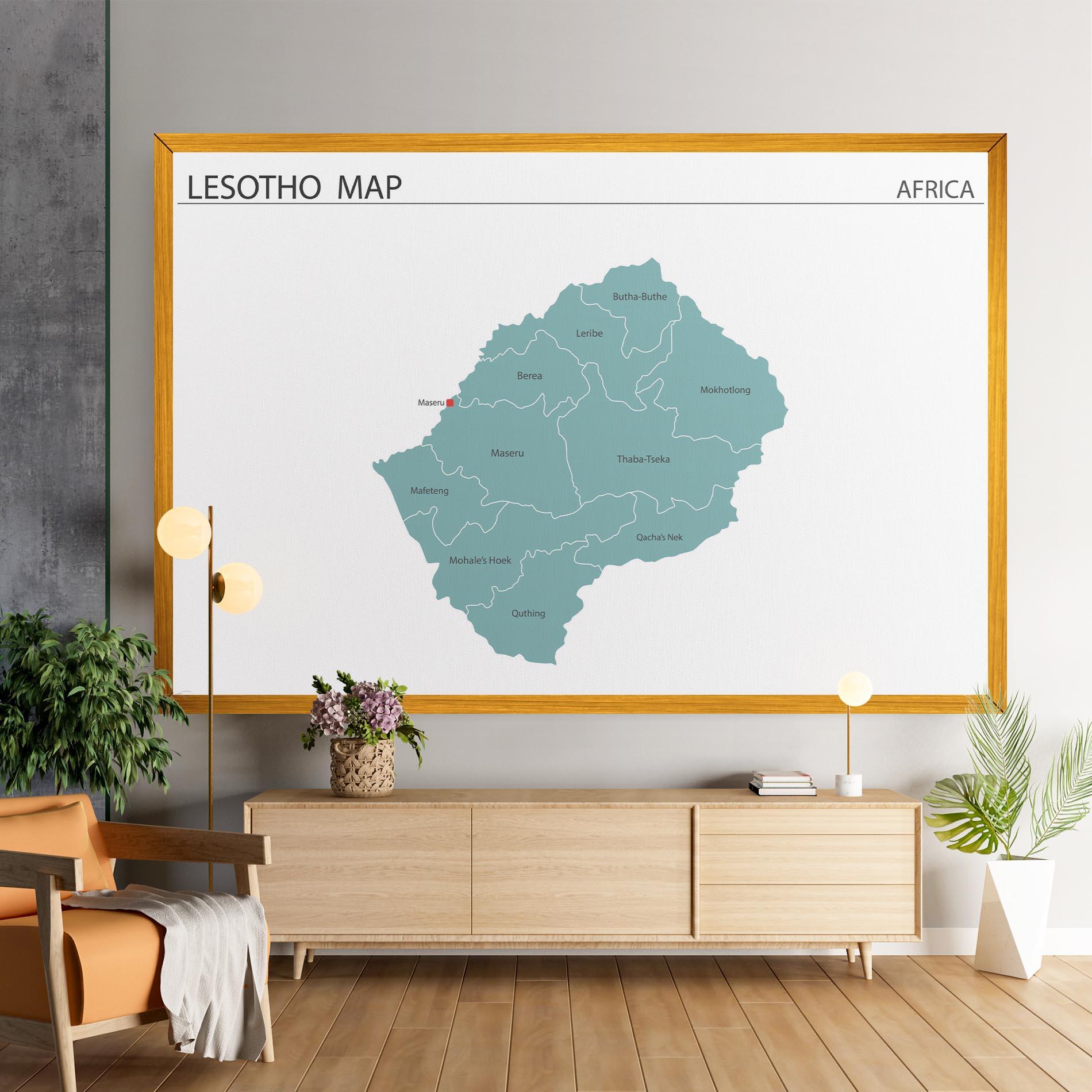 Leinwandbild Lesotho Map mockup 9