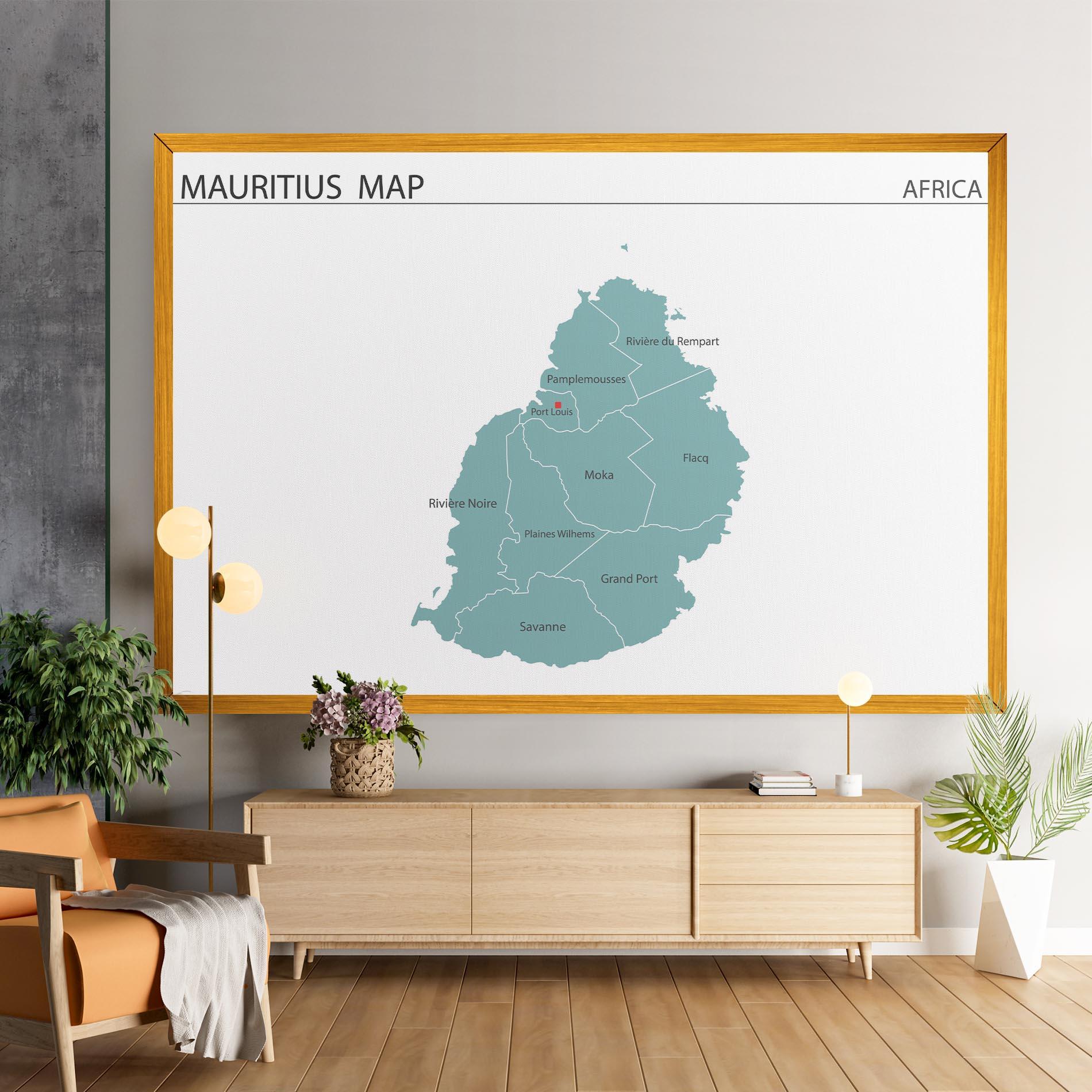 Leinwandbild Mauritius Map mockup 9