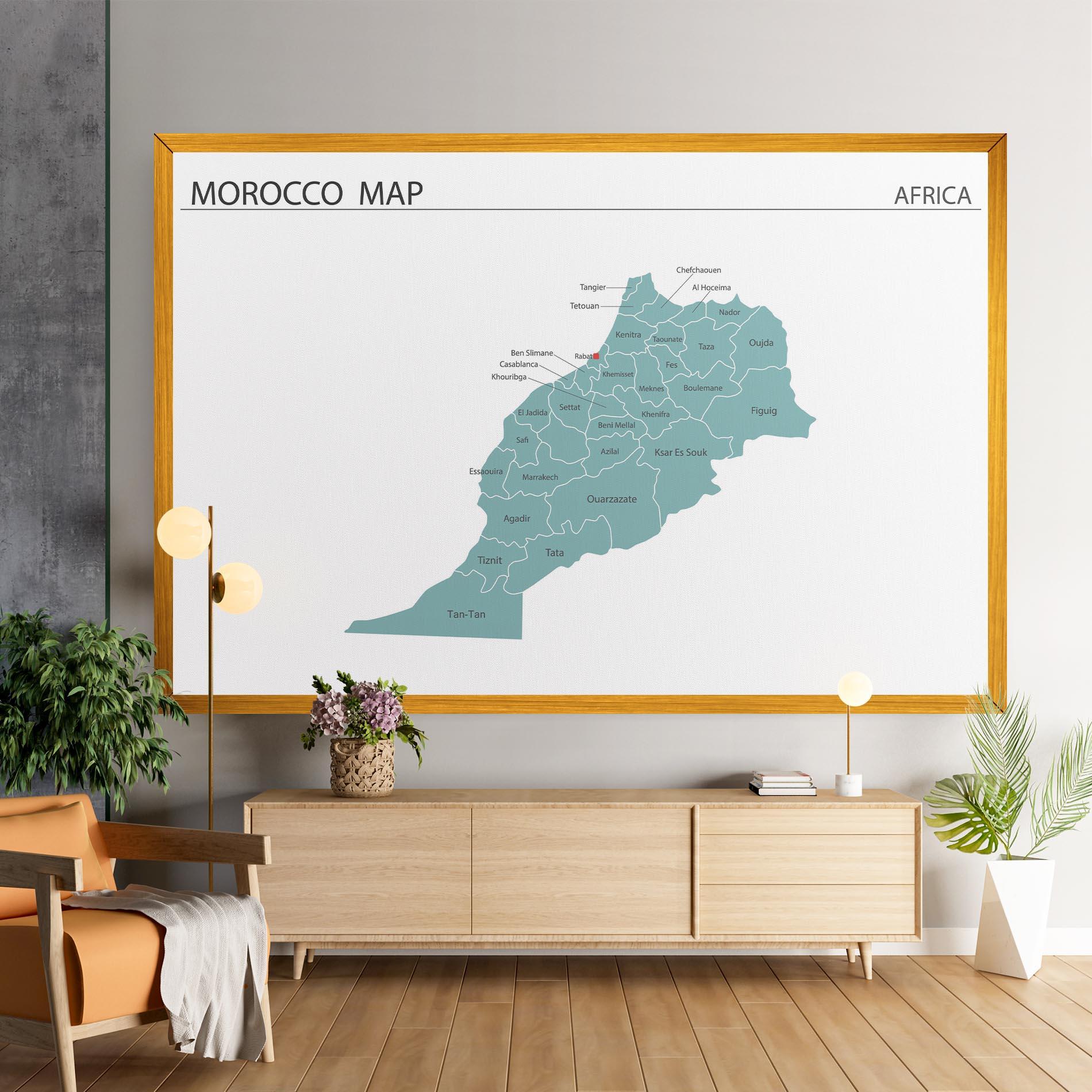 Leinwandbild Morocco Map mockup 9