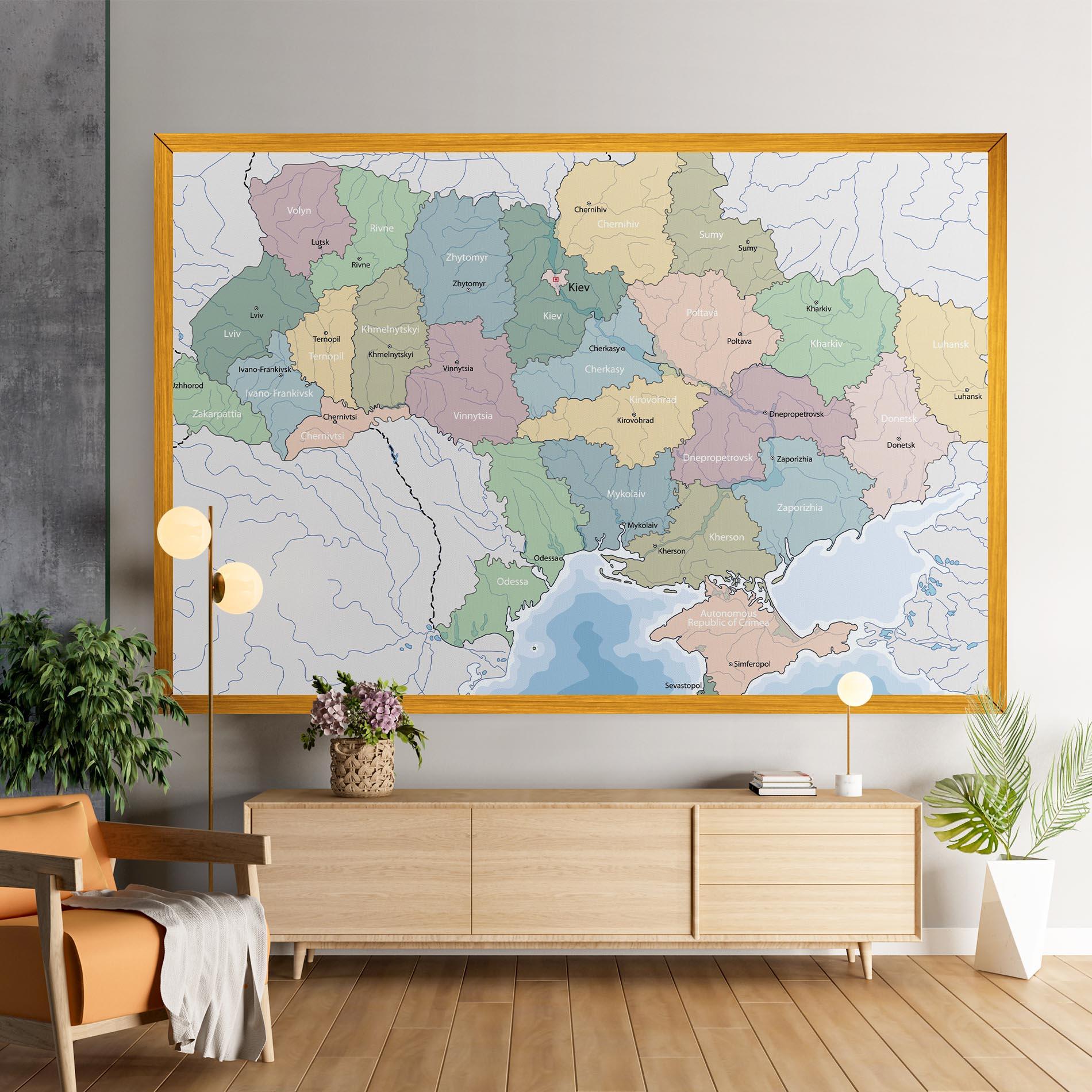Leinwandbild Ukraine Map mockup 9