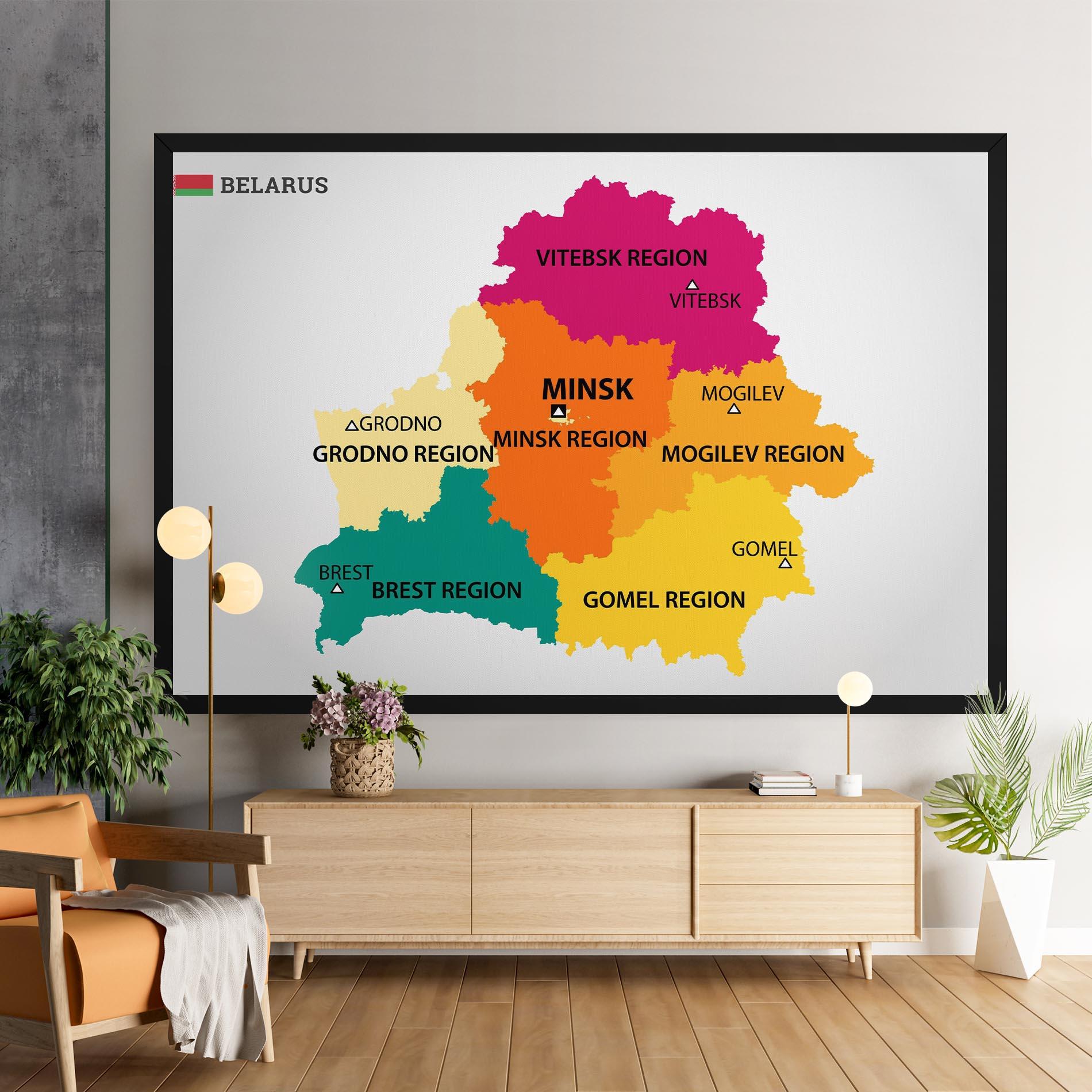 Leinwandbild Belarus Color Map mockup 9