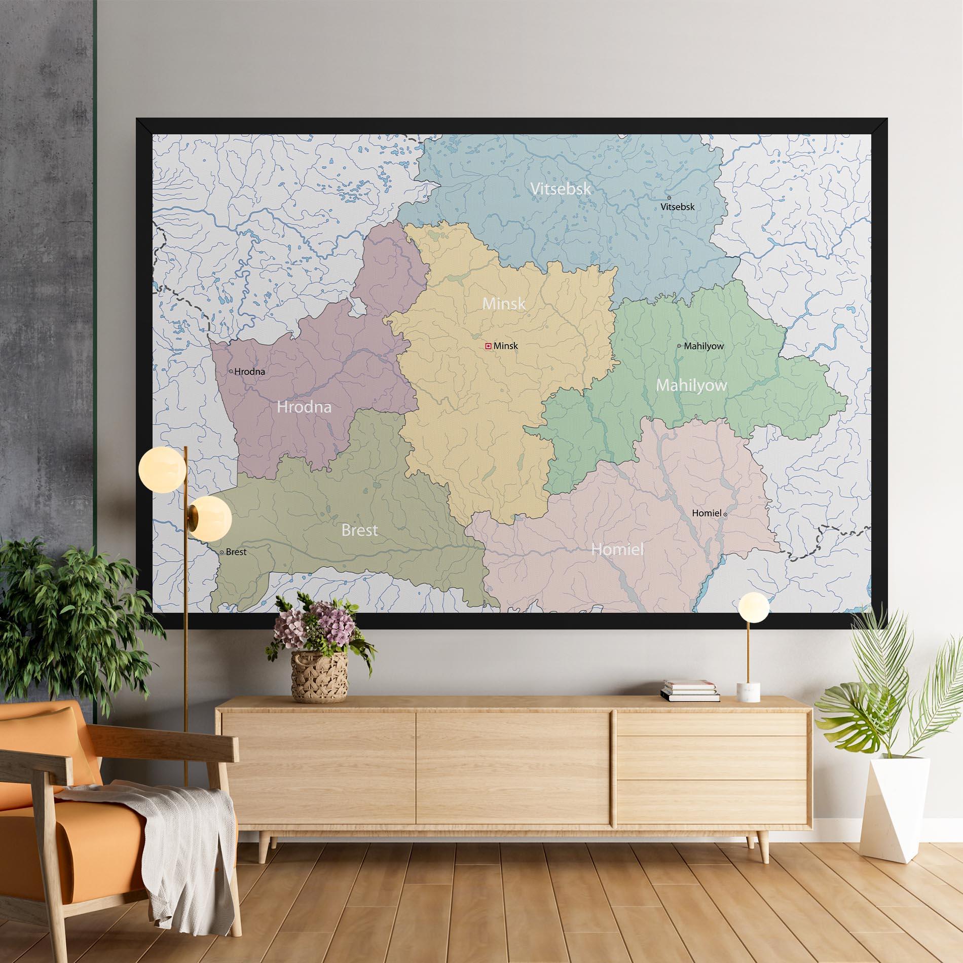 Leinwandbild Belarus Map mockup 9