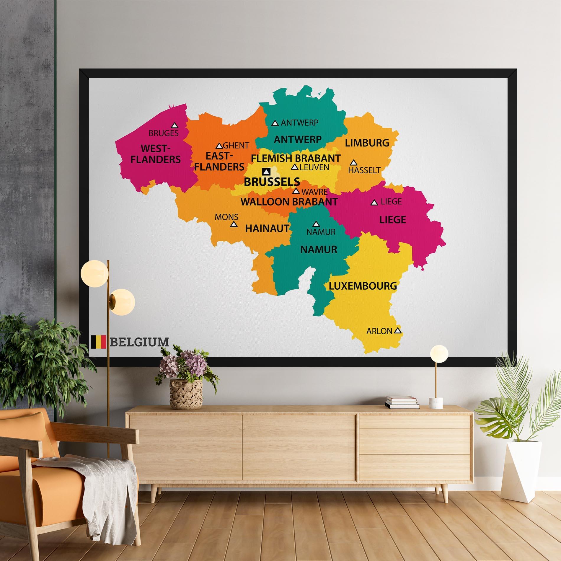Leinwandbild Belgium Color Map mockup 9
