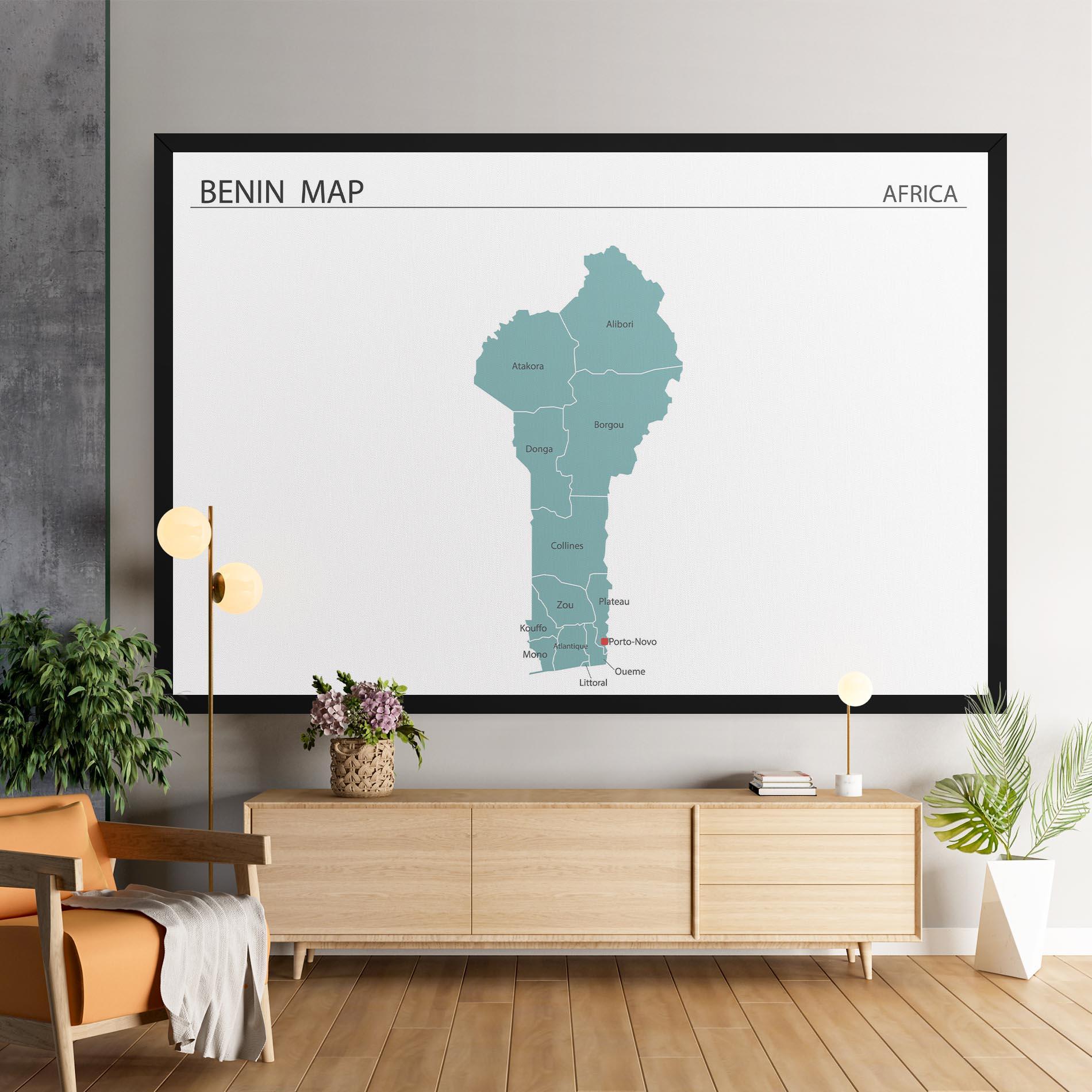 Leinwandbild Benin Map mockup 9