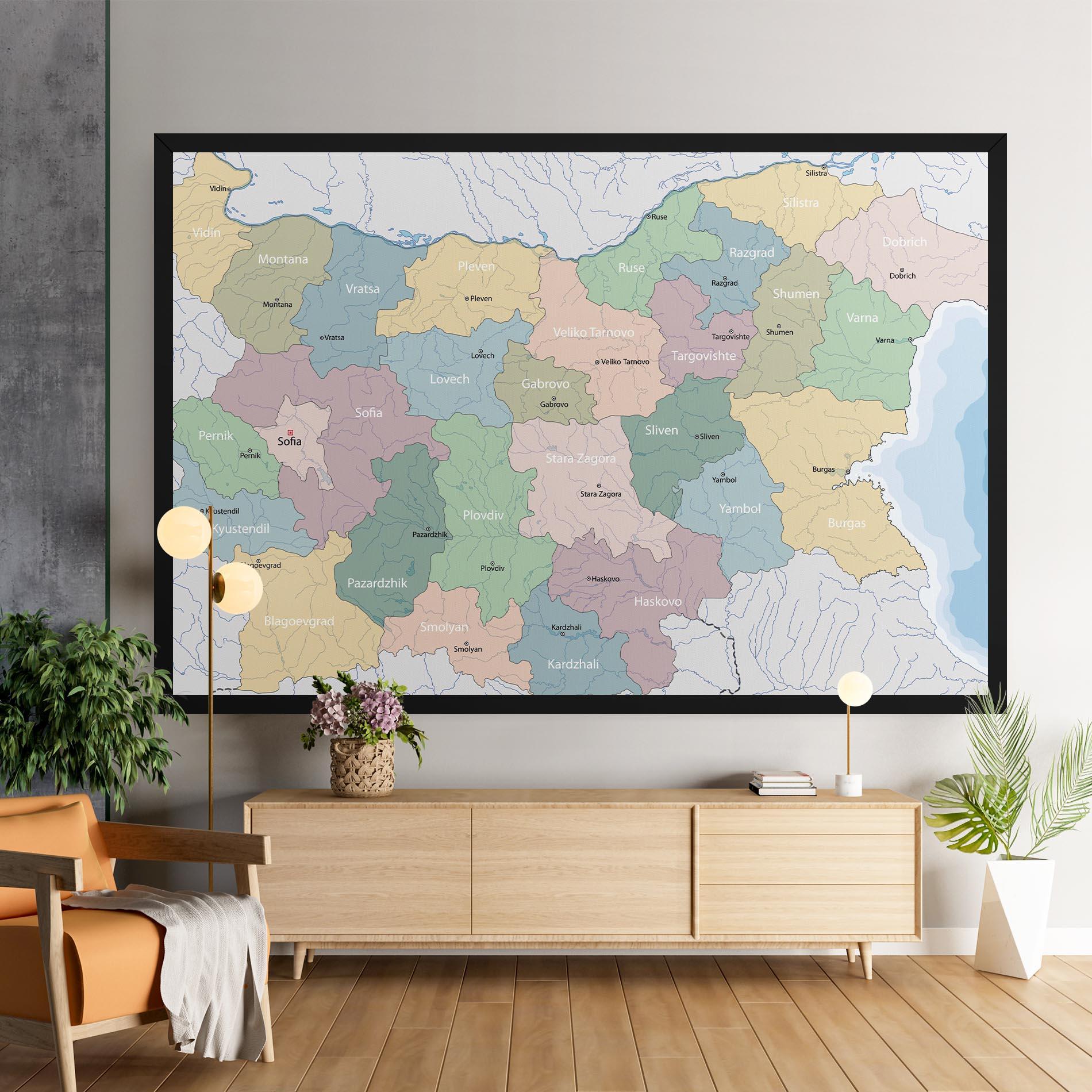 Leinwandbild Bulgaria Map mockup 9