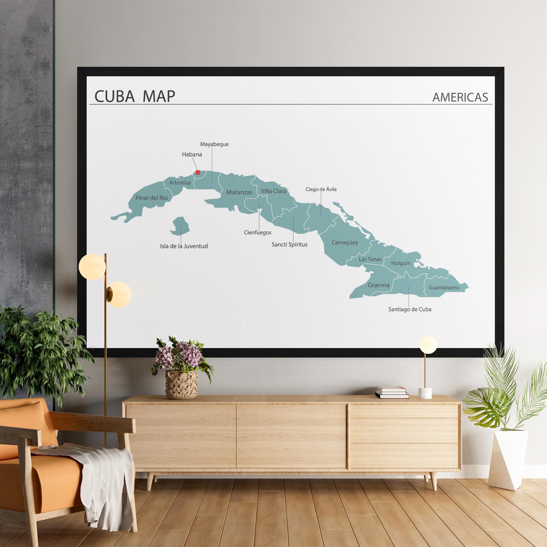 Leinwandbild Cuba Map mockup 9