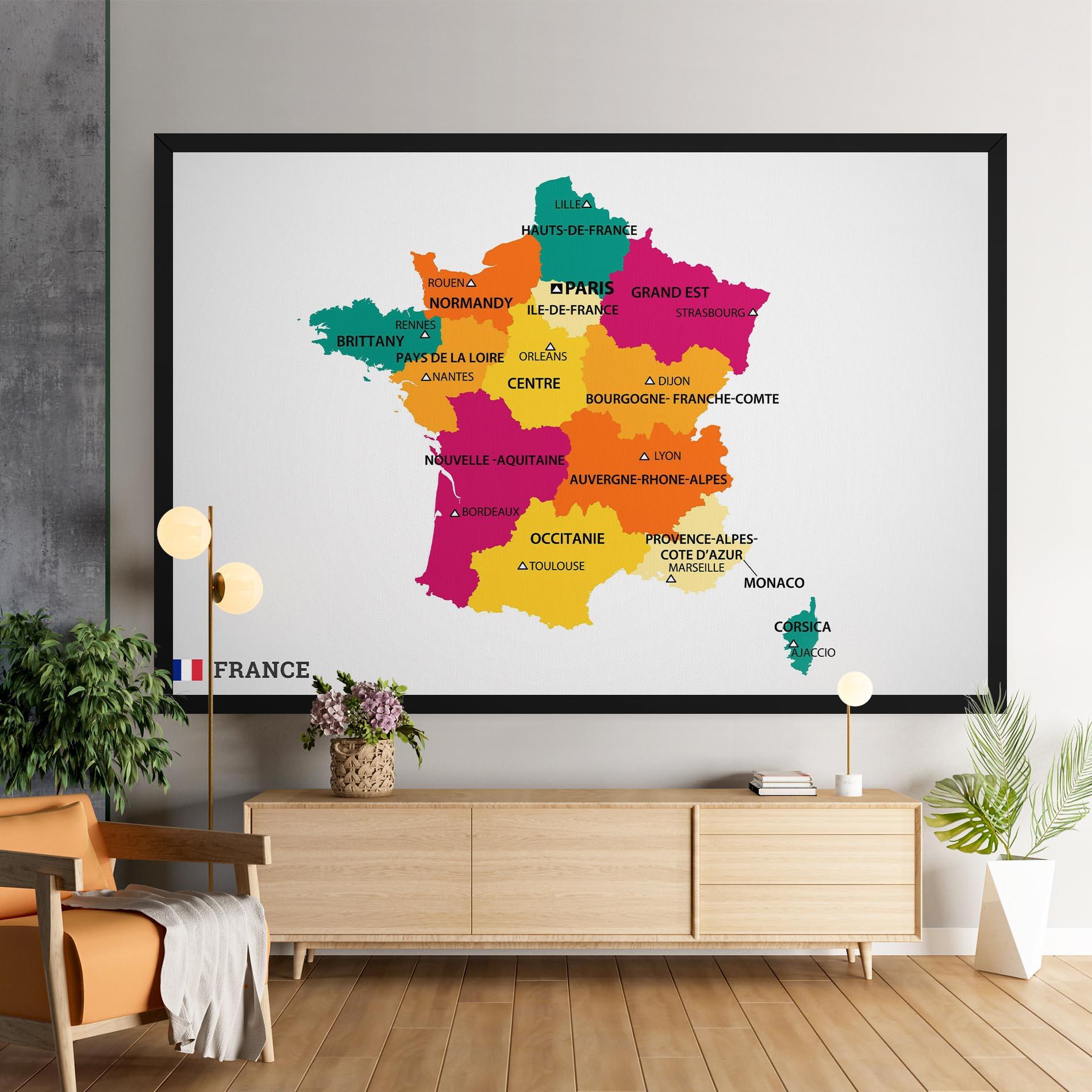 Leinwandbild France Color Map mockup 9