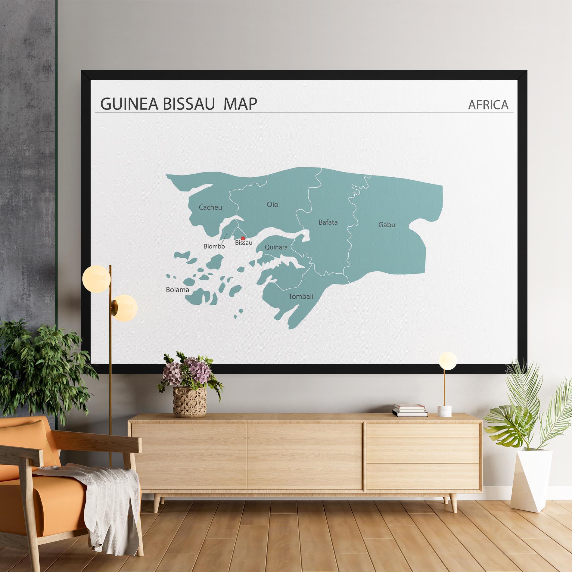 Leinwandbild Guinea Bissau Map mockup 9