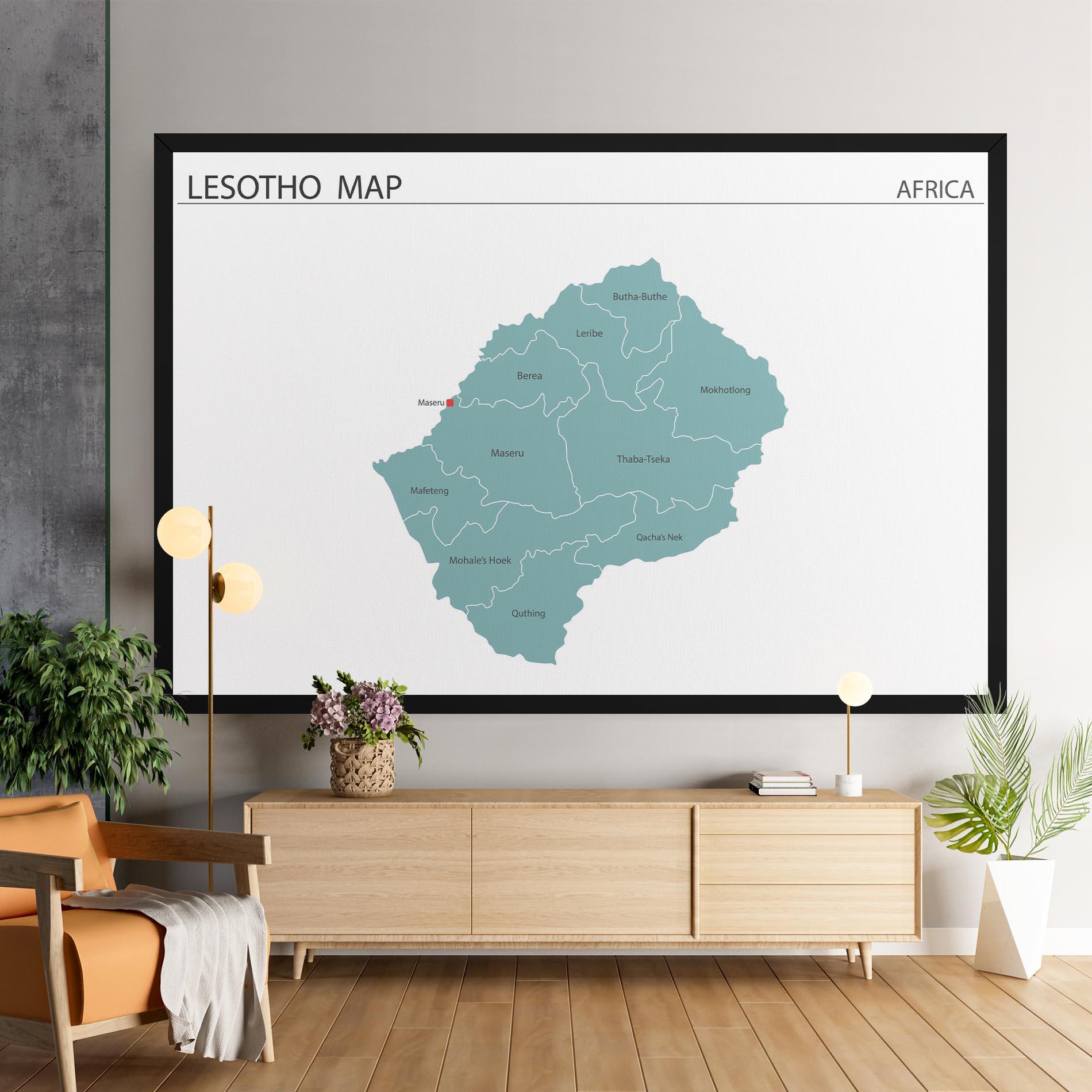 Leinwandbild Lesotho Map mockup 9