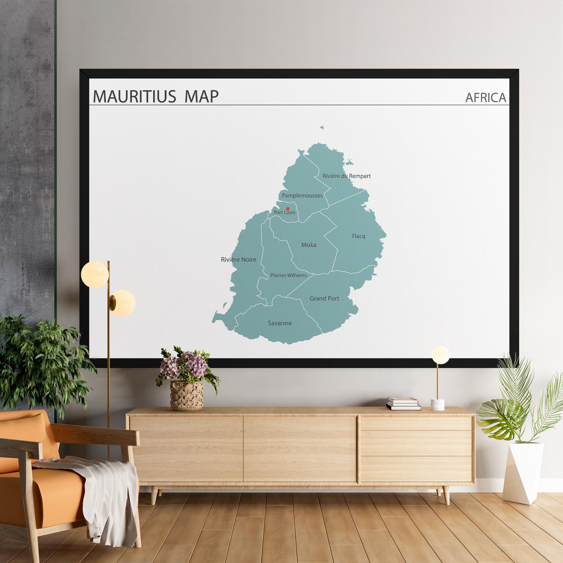 Leinwandbild Mauritius Map mockup 9