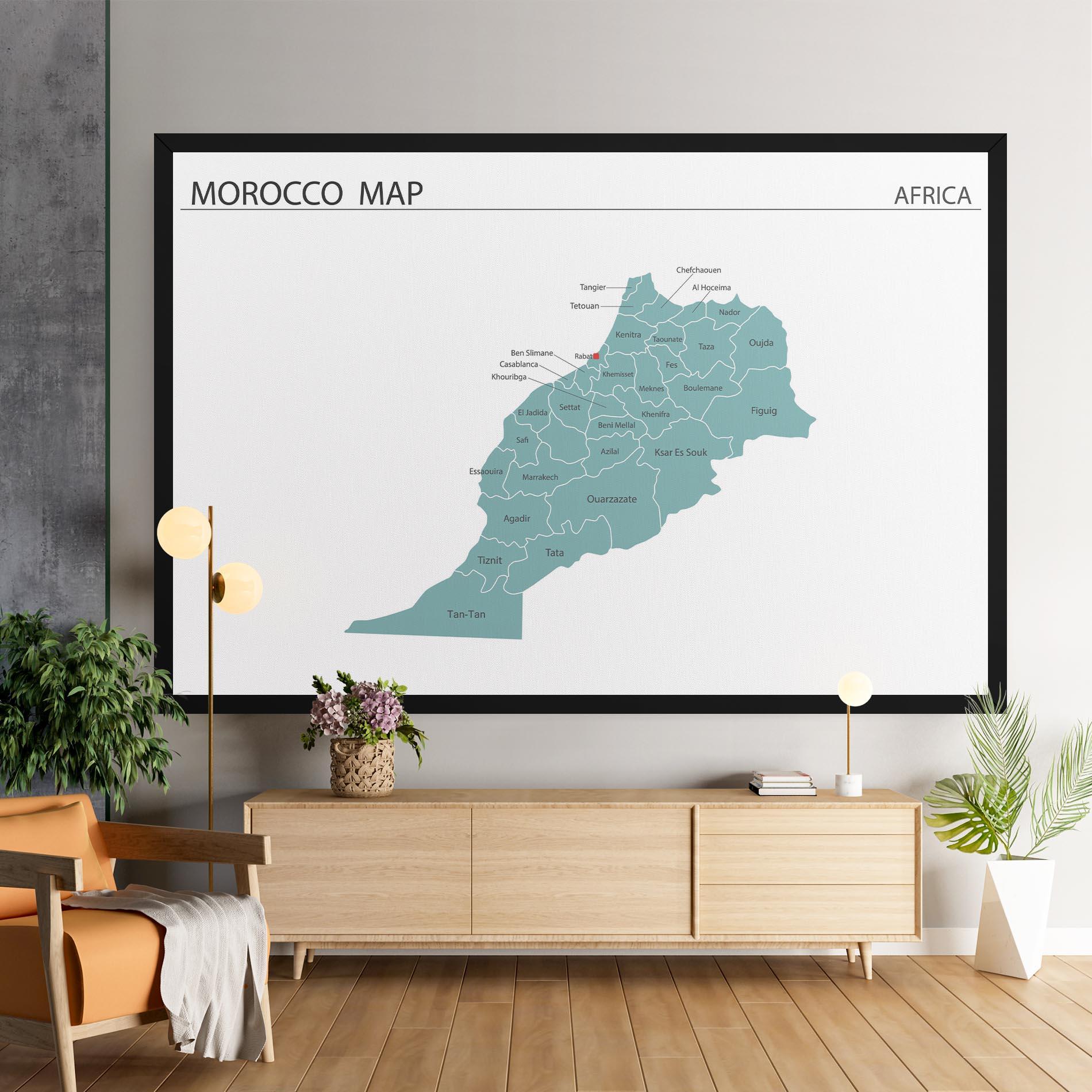 Leinwandbild Morocco Map mockup 9
