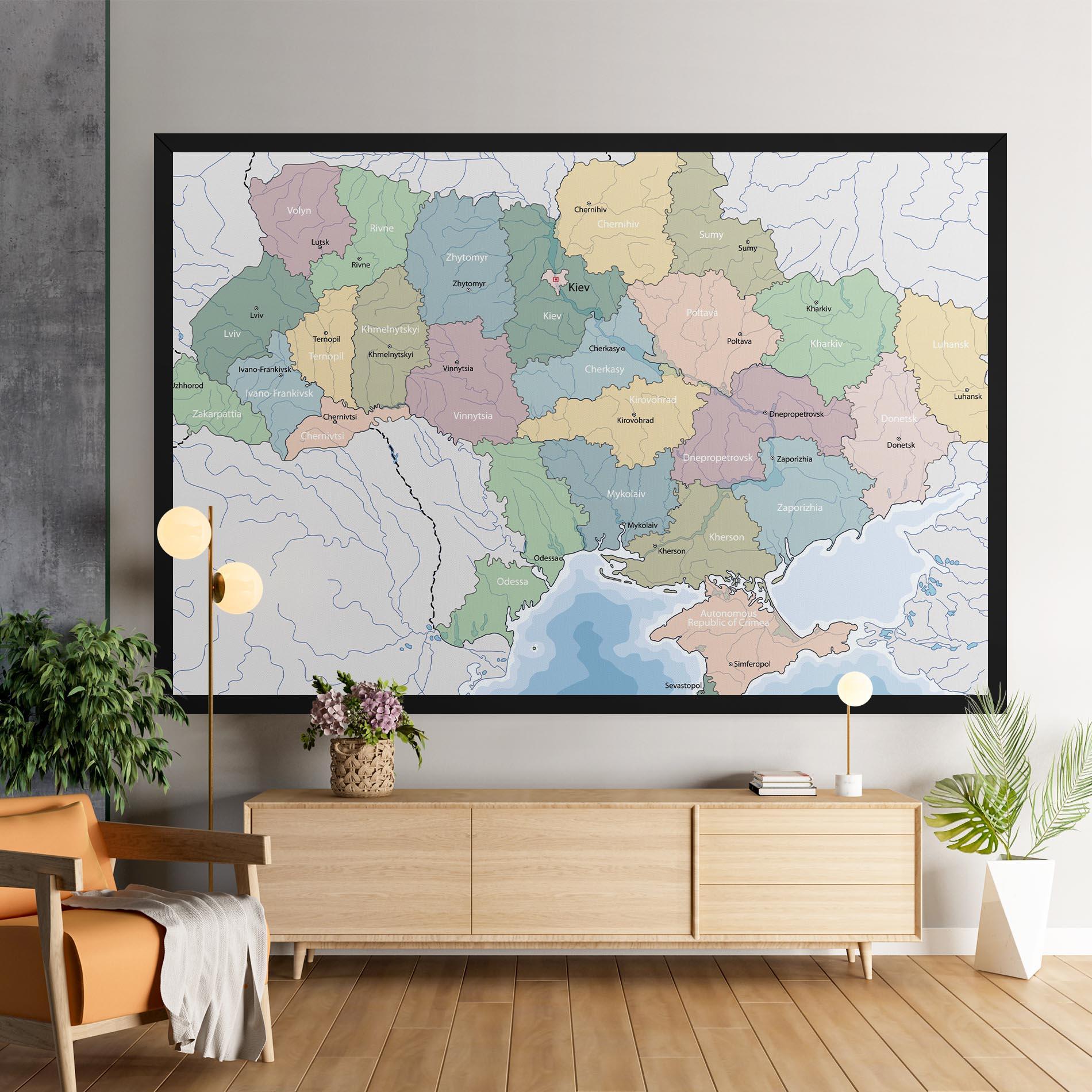 Leinwandbild Ukraine Map mockup 9