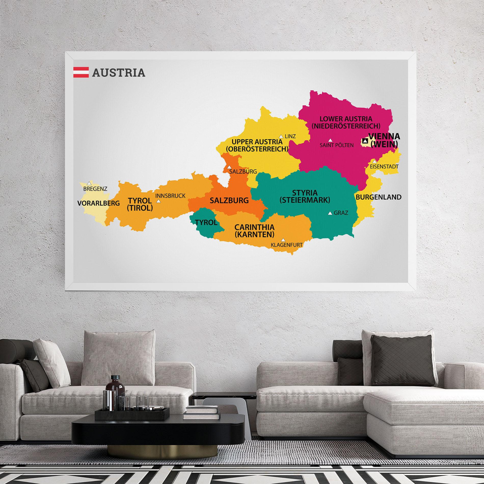 Leinwandbild Austria Color Map mockup 2
