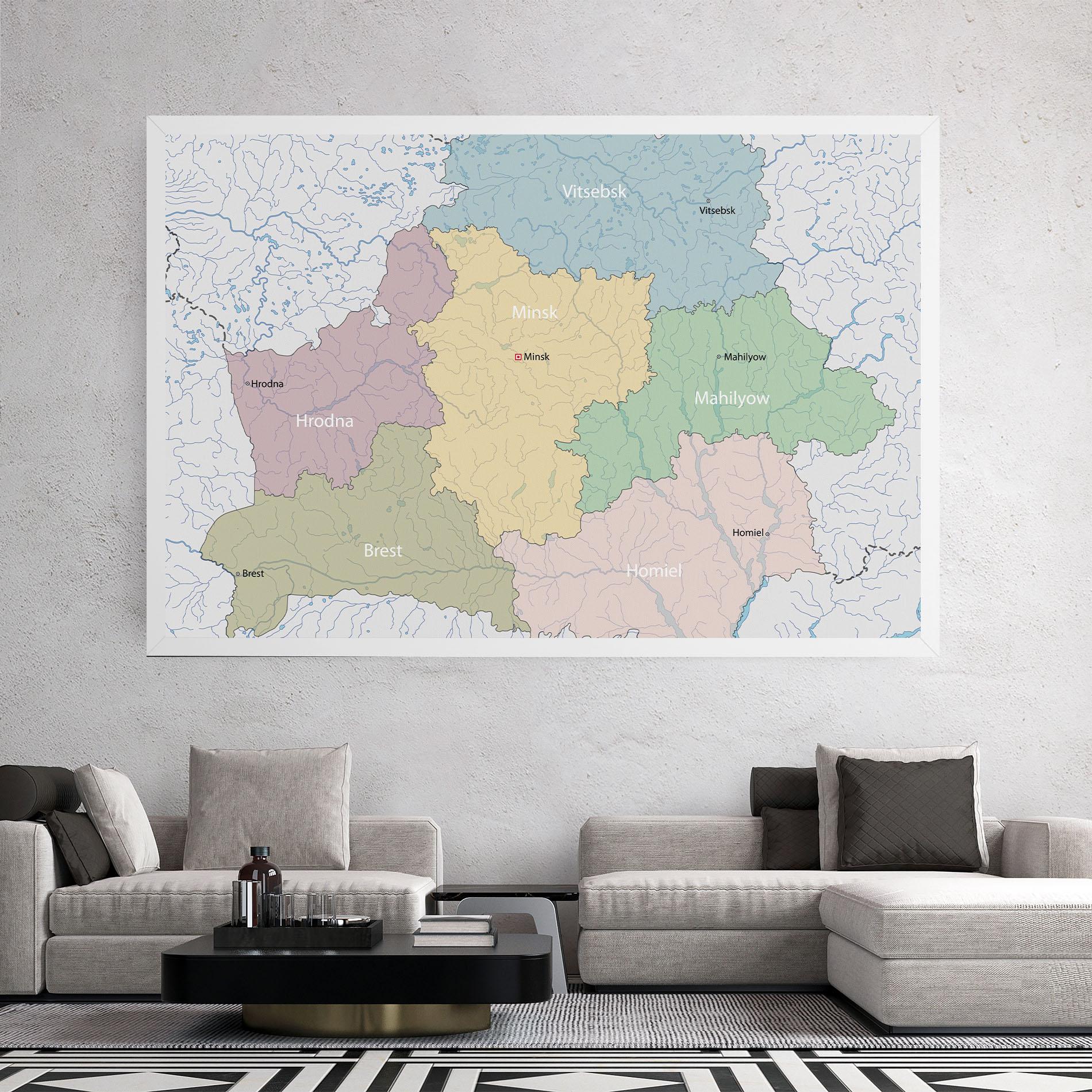 Leinwandbild Belarus Map mockup 2
