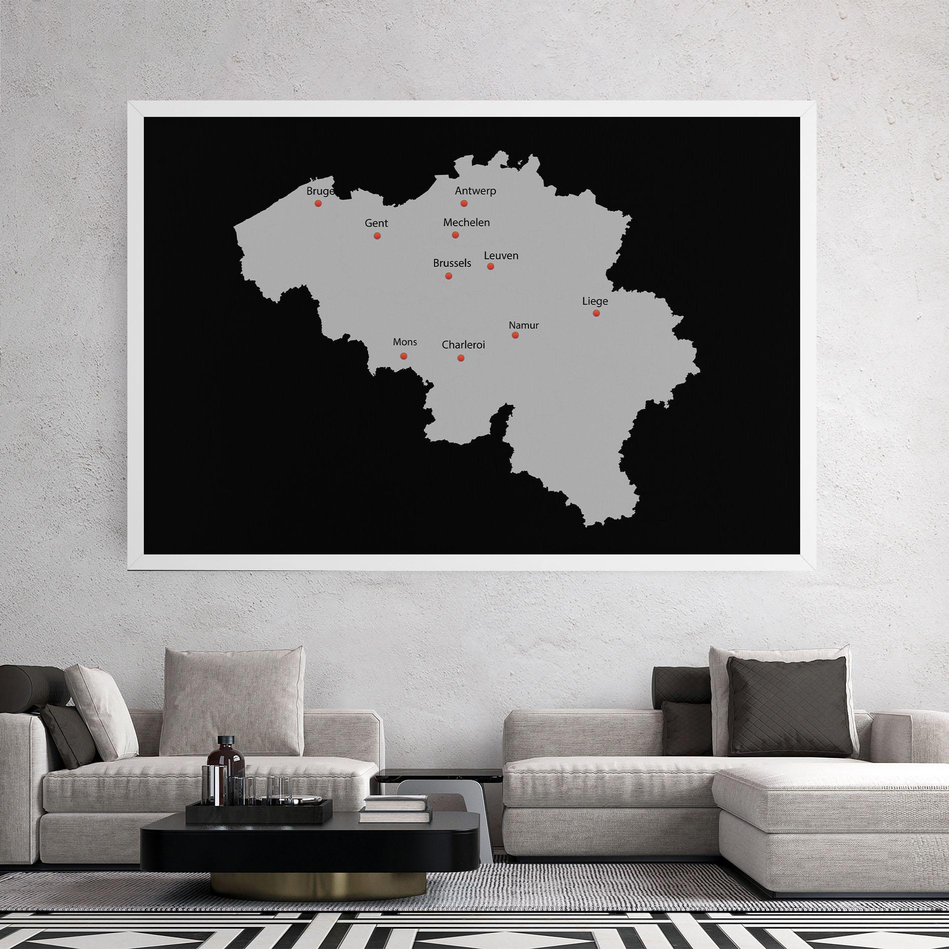 Leinwandbild Belgium Map mockup 2