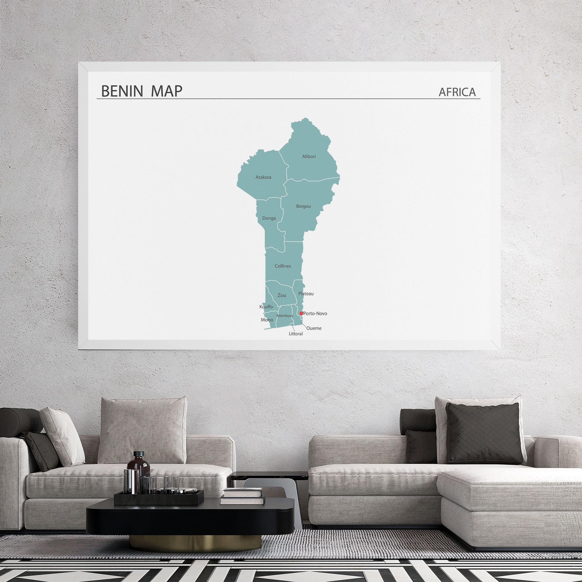 Leinwandbild Benin Map mockup 2