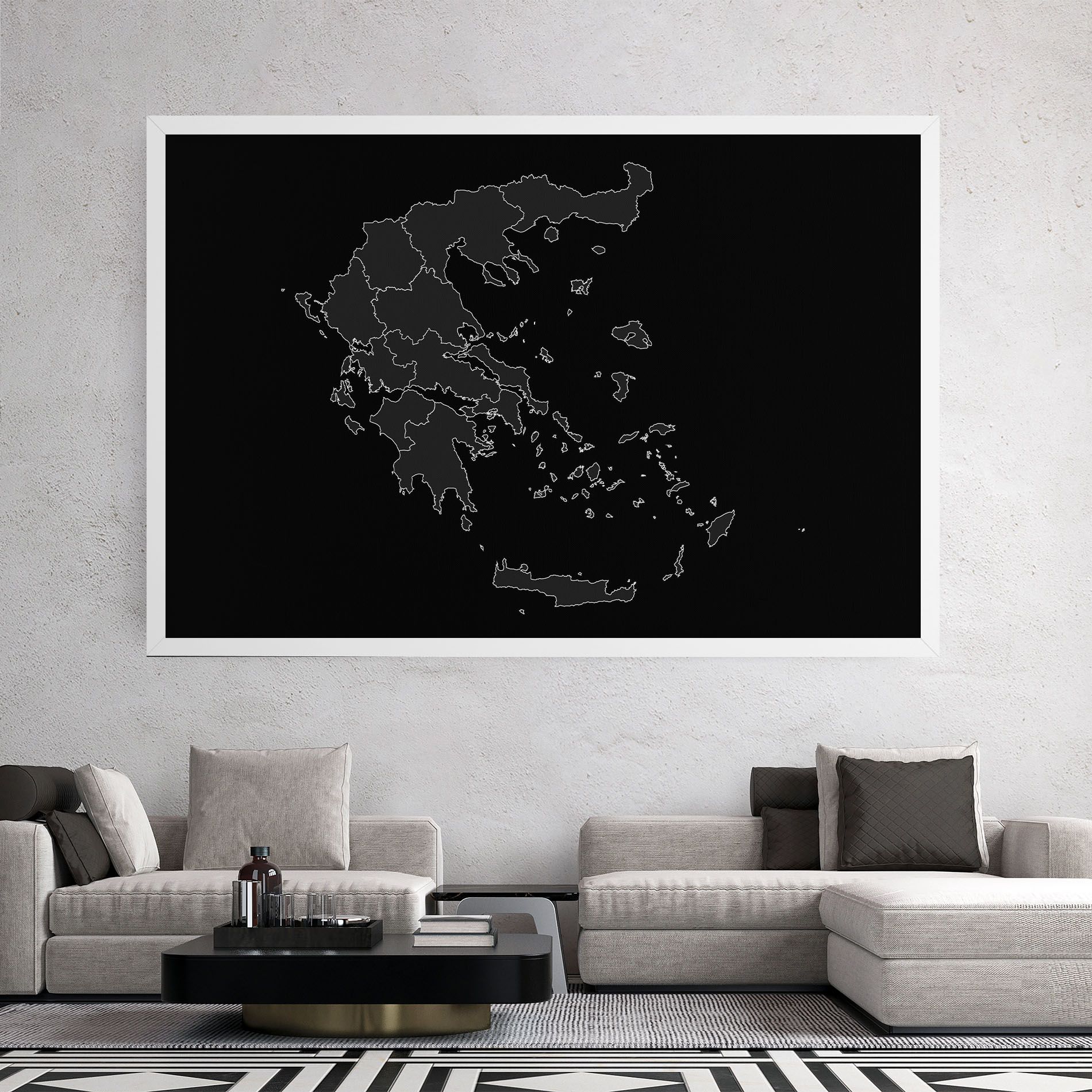Greece Grey Map mockup 2