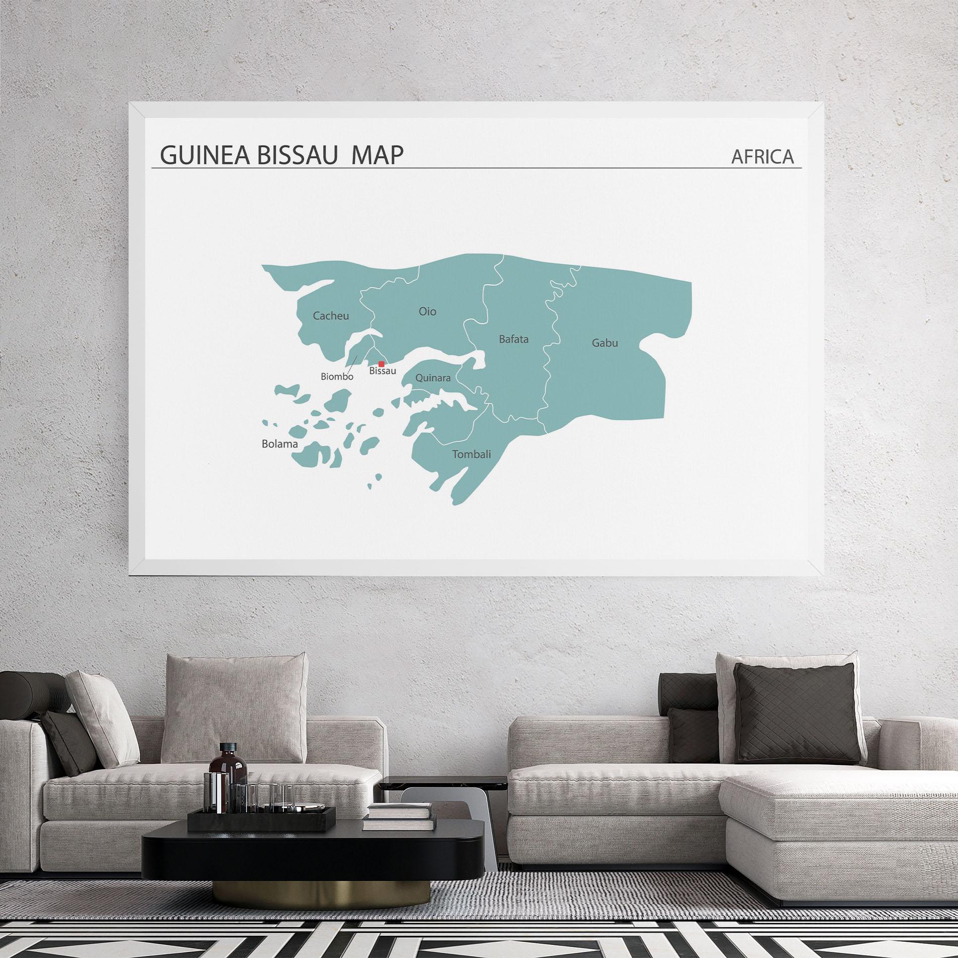 Leinwandbild Guinea Bissau Map mockup 2