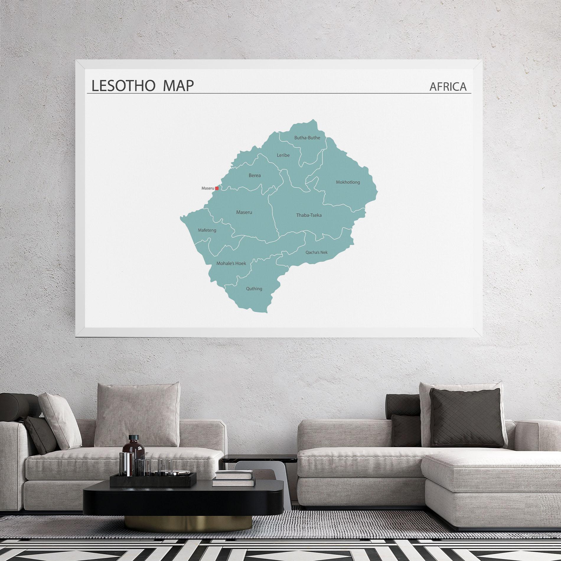 Leinwandbild Lesotho Map mockup 2