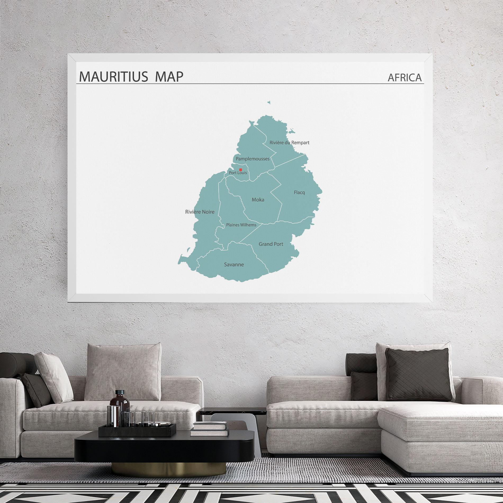 Leinwandbild Mauritius Map mockup 2