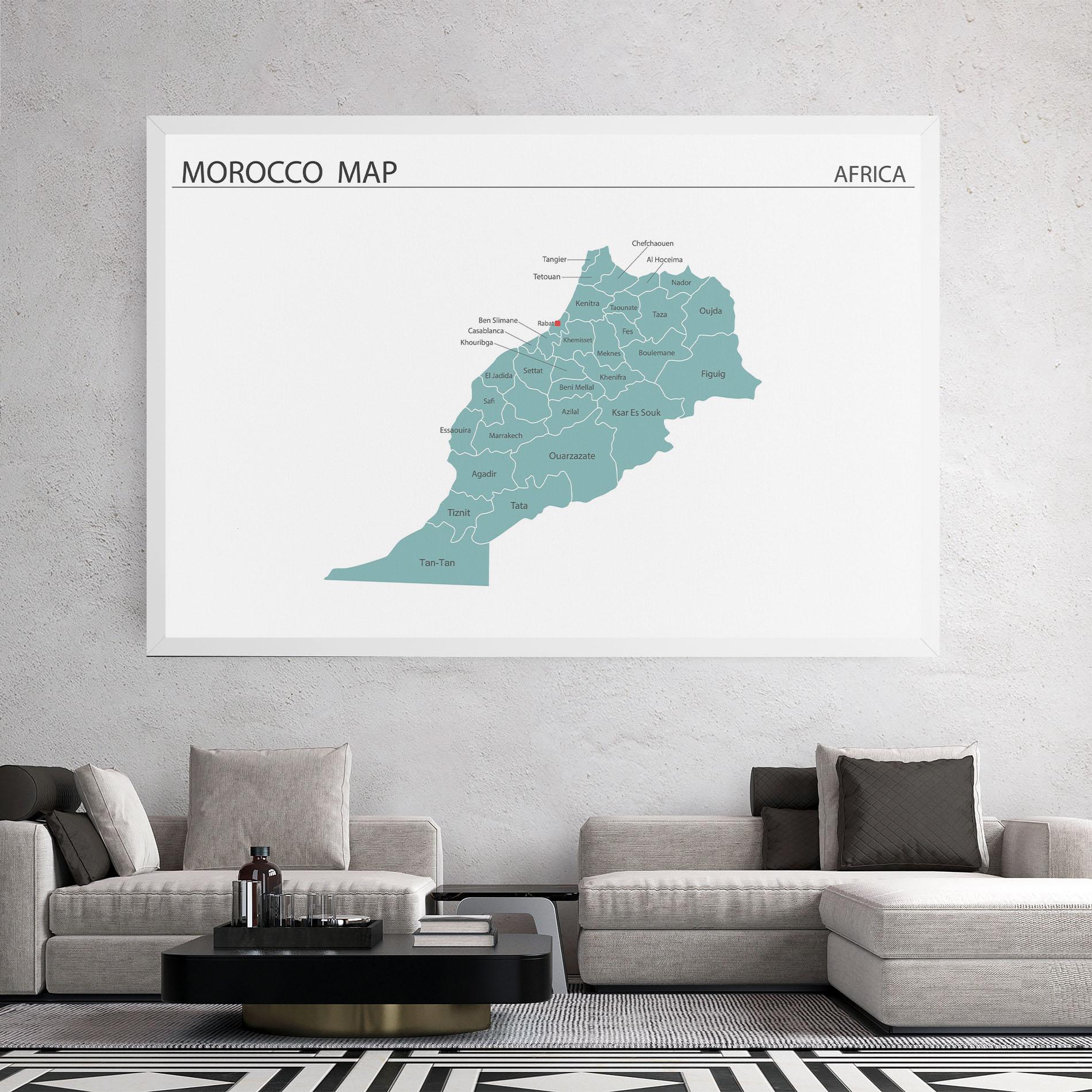Leinwandbild Morocco Map mockup 2