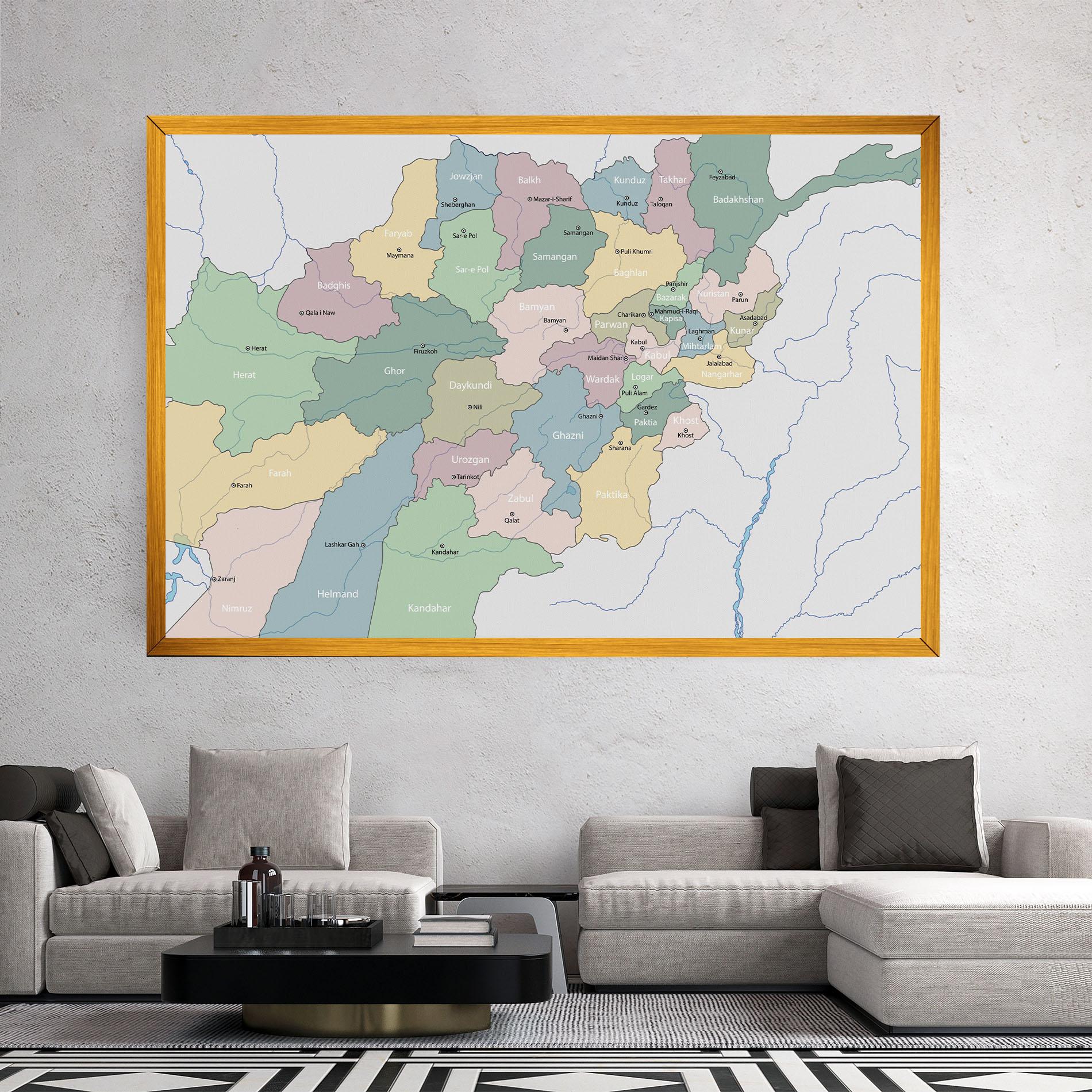 Leinwandbild Afghanistan Map mockup 2