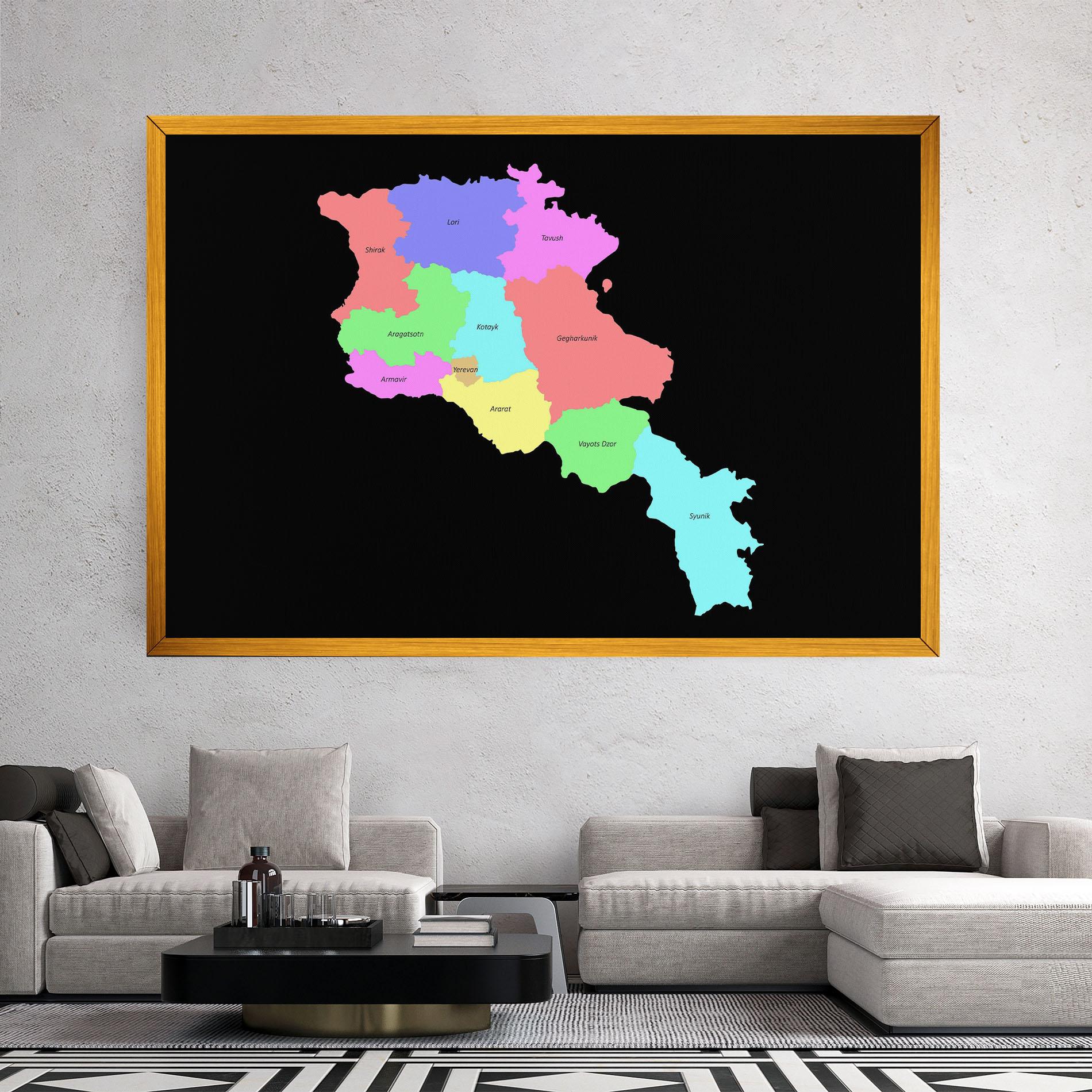 Leinwandbild Armenia Map mockup 2