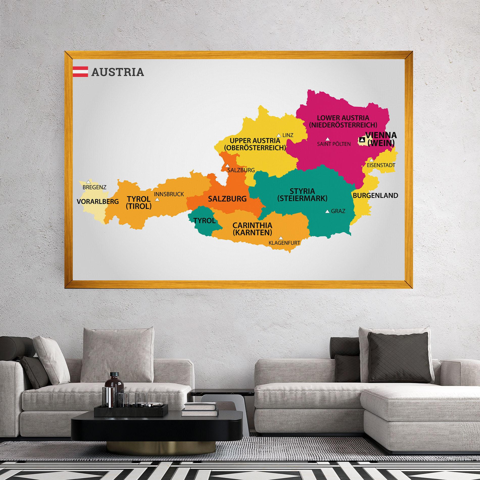 Leinwandbild Austria Color Map mockup 2
