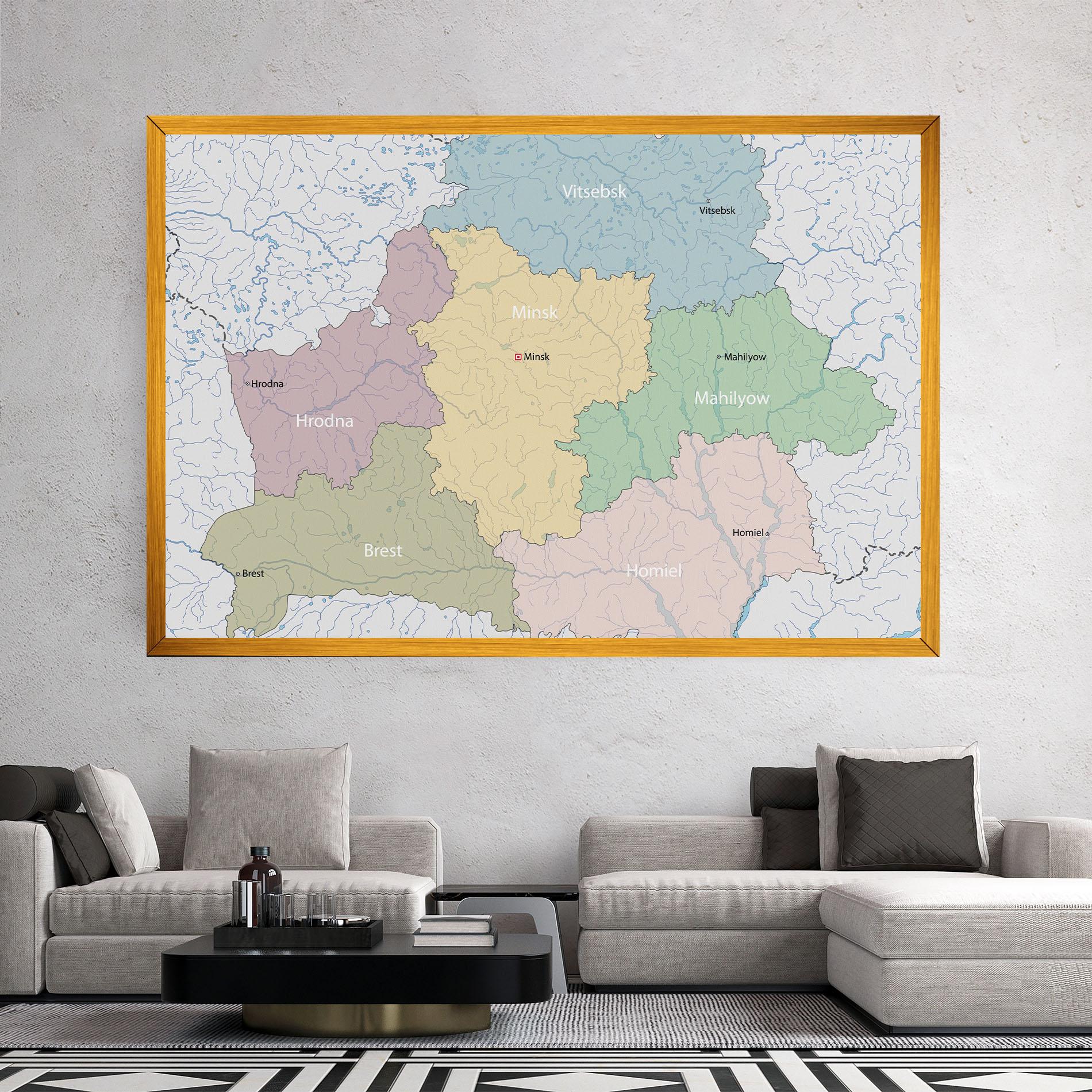 Leinwandbild Belarus Map mockup 2