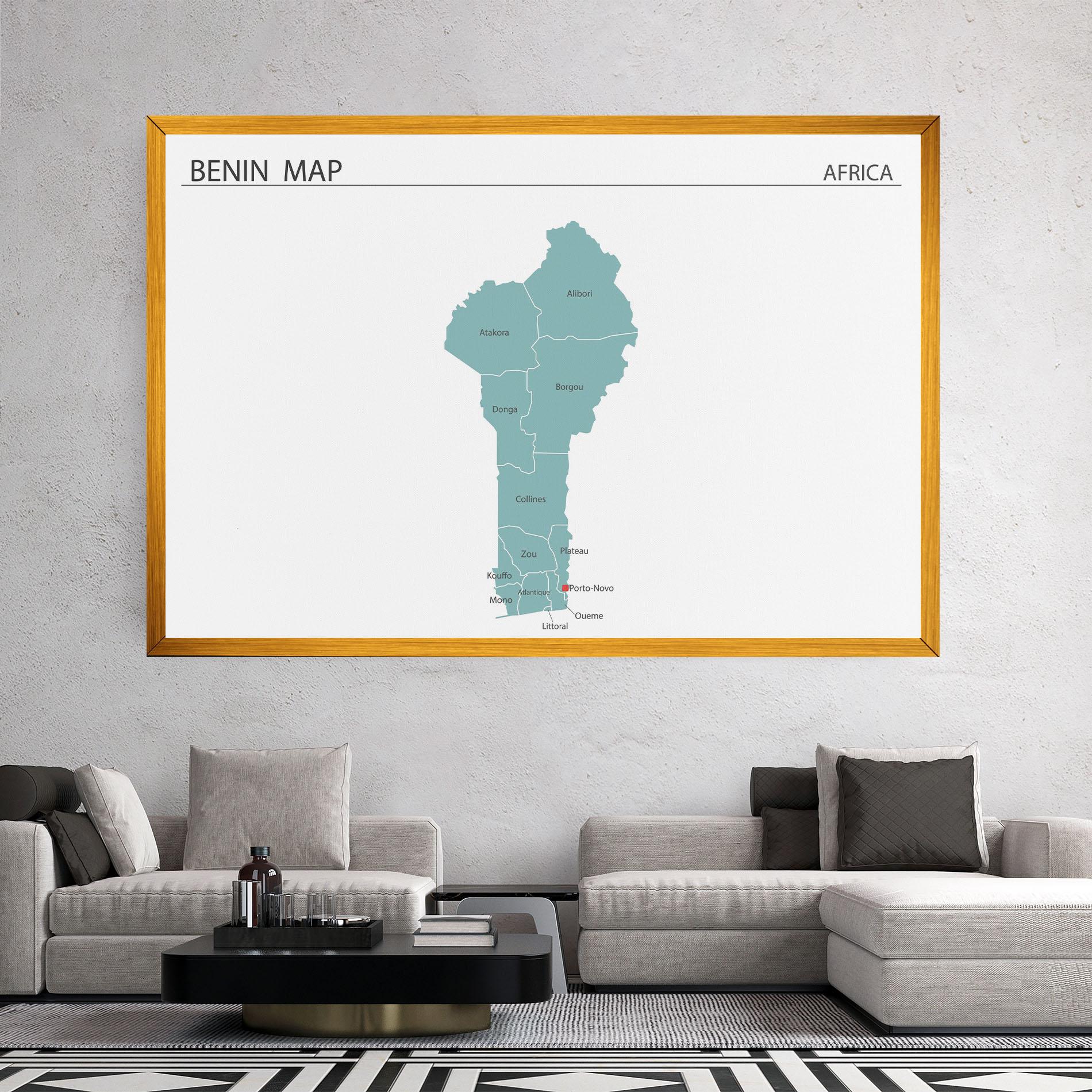 Leinwandbild Benin Map mockup 2