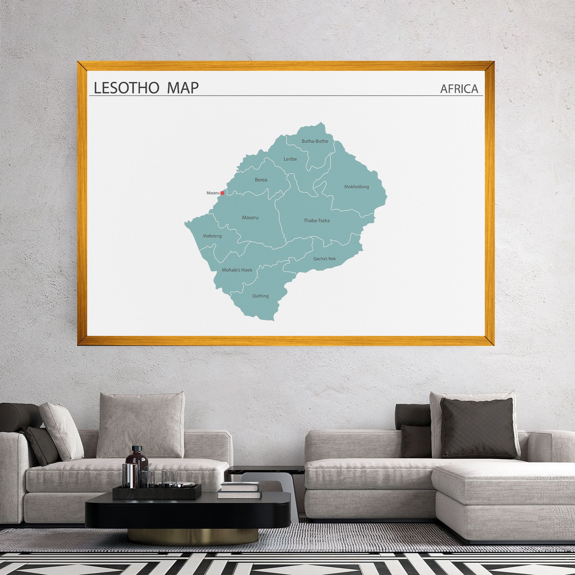 Lesotho Map mockup 2